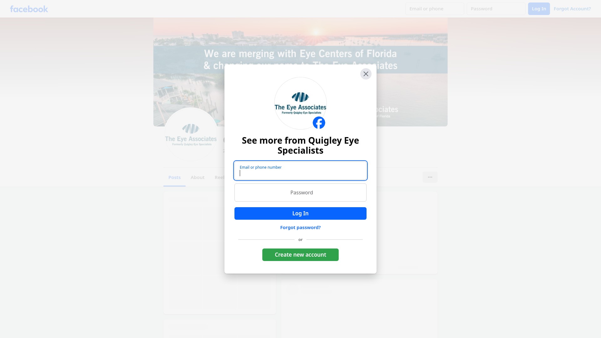 Screenshot of quigleyeye.com