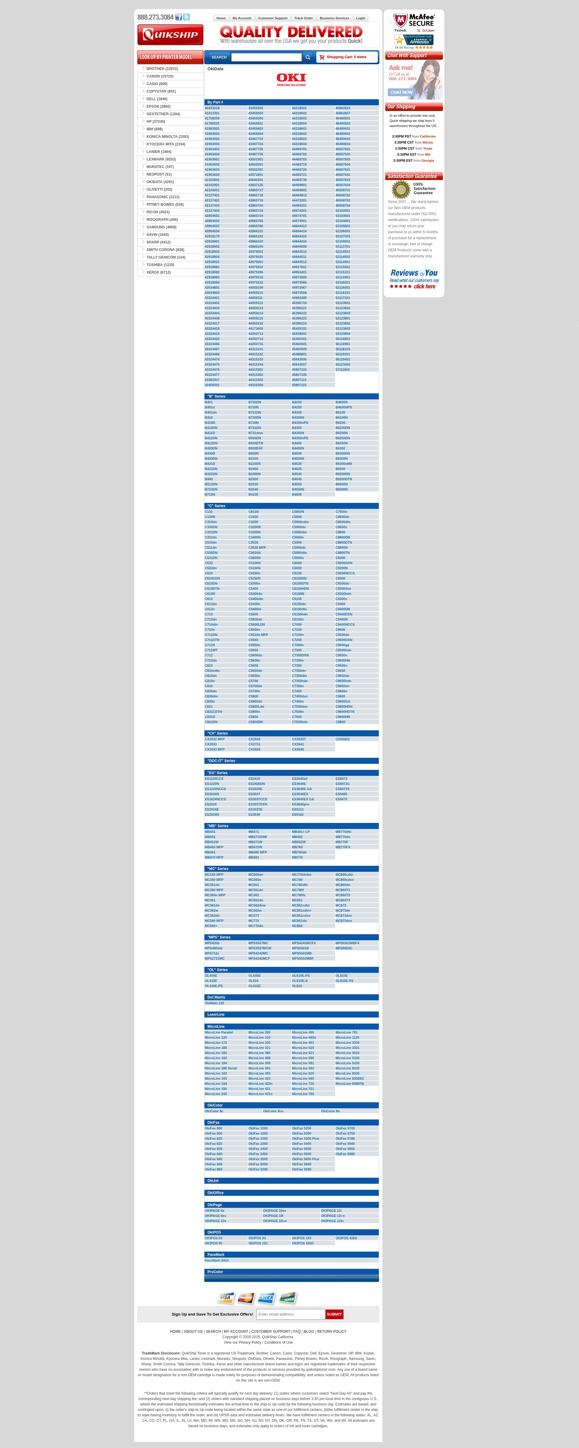 Screenshot of quikshiptoner.com