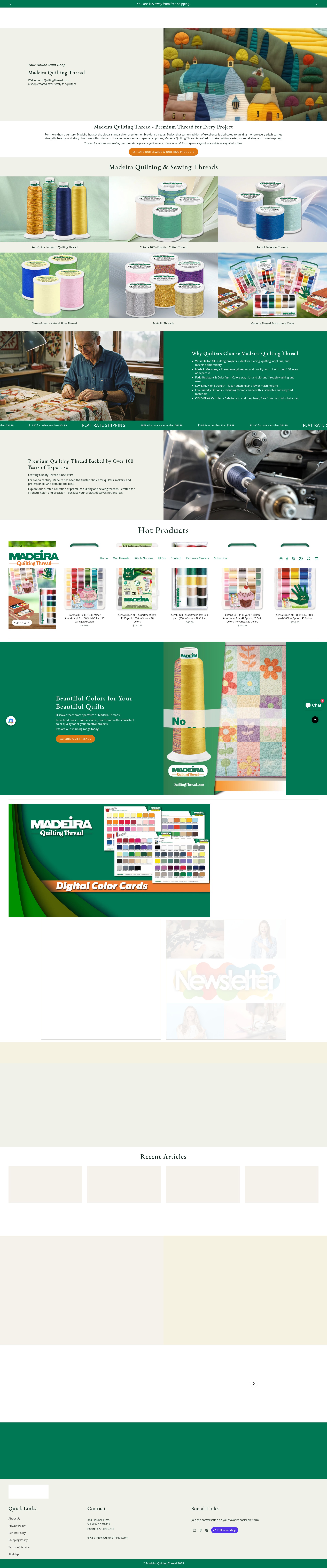 Screenshot of quiltingthread.com