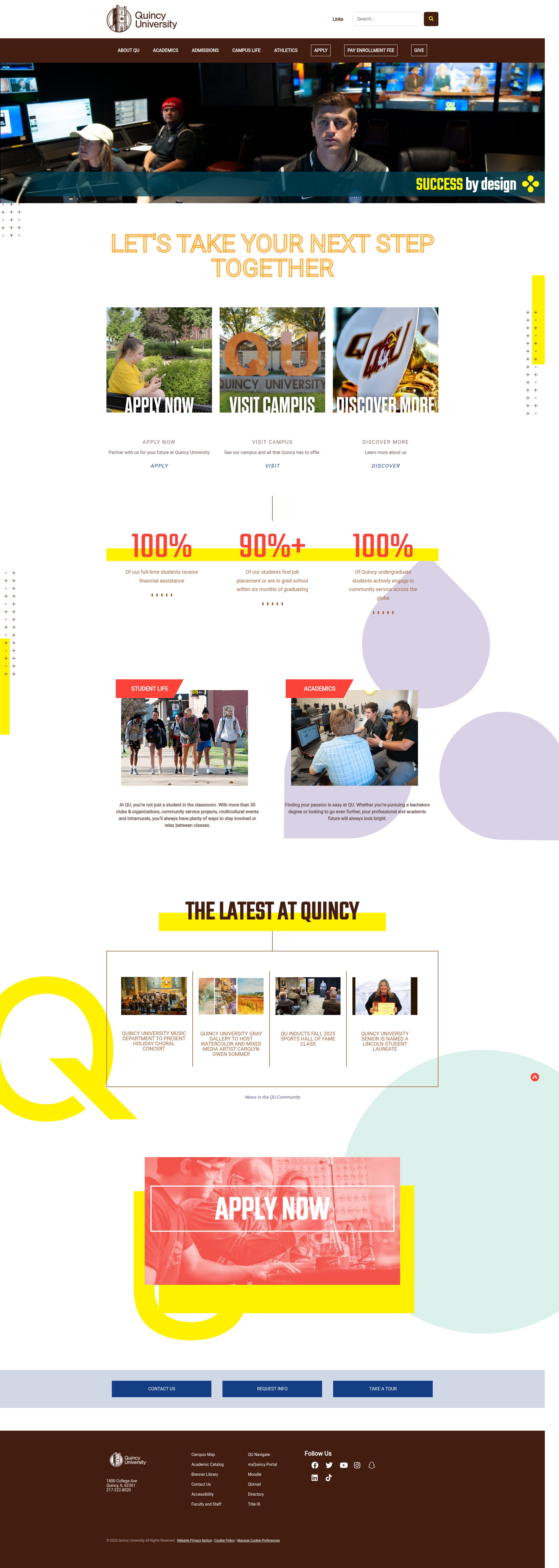 Screenshot of quincy.edu