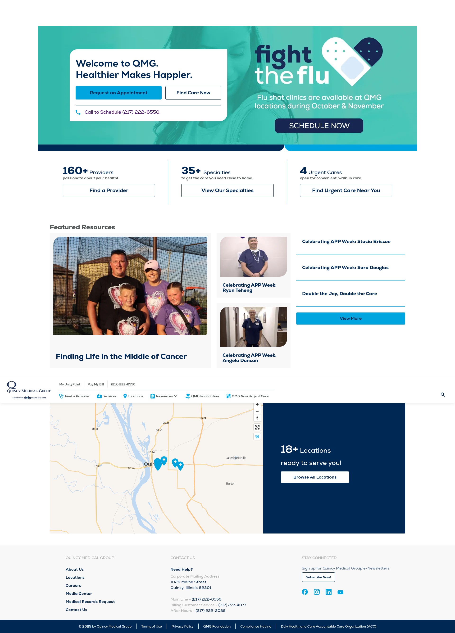 Screenshot of quincymedgroup.com