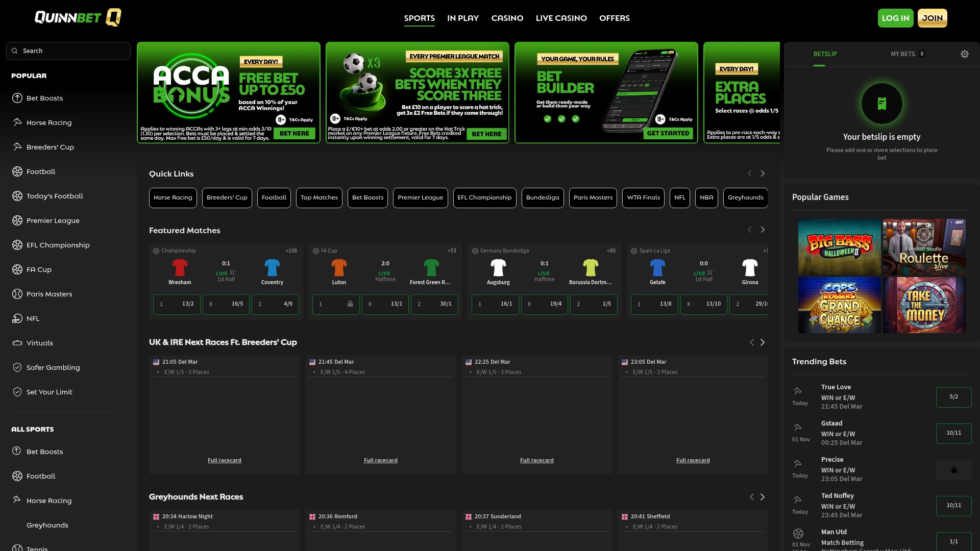 Screenshot of quinnbet.com