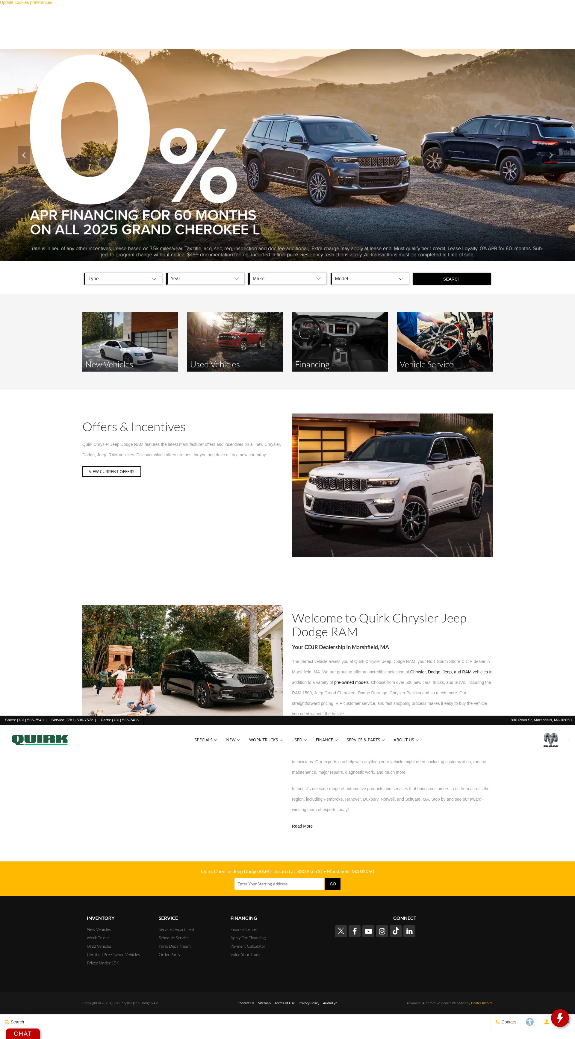 Screenshot of quirkchryslerdodgejeepram.com