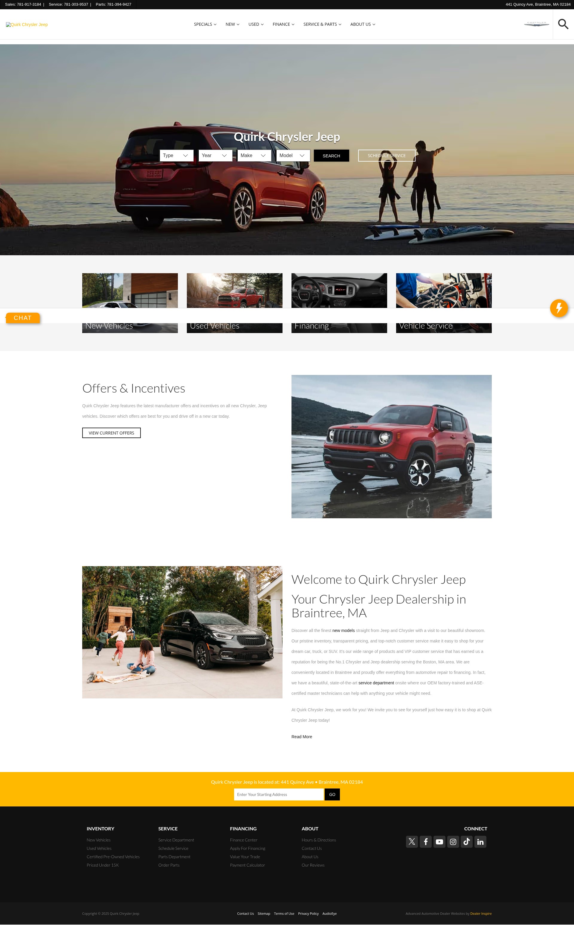 Screenshot of quirkchryslerjeep.com
