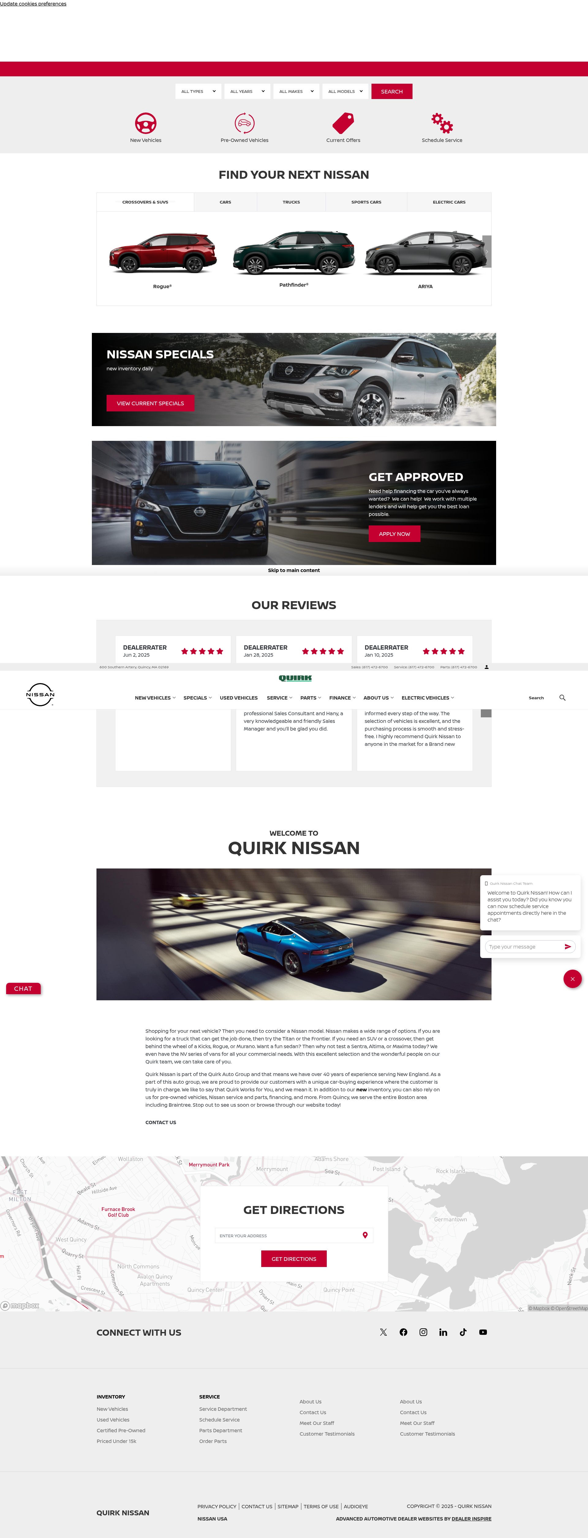 Screenshot of quirknissan.com