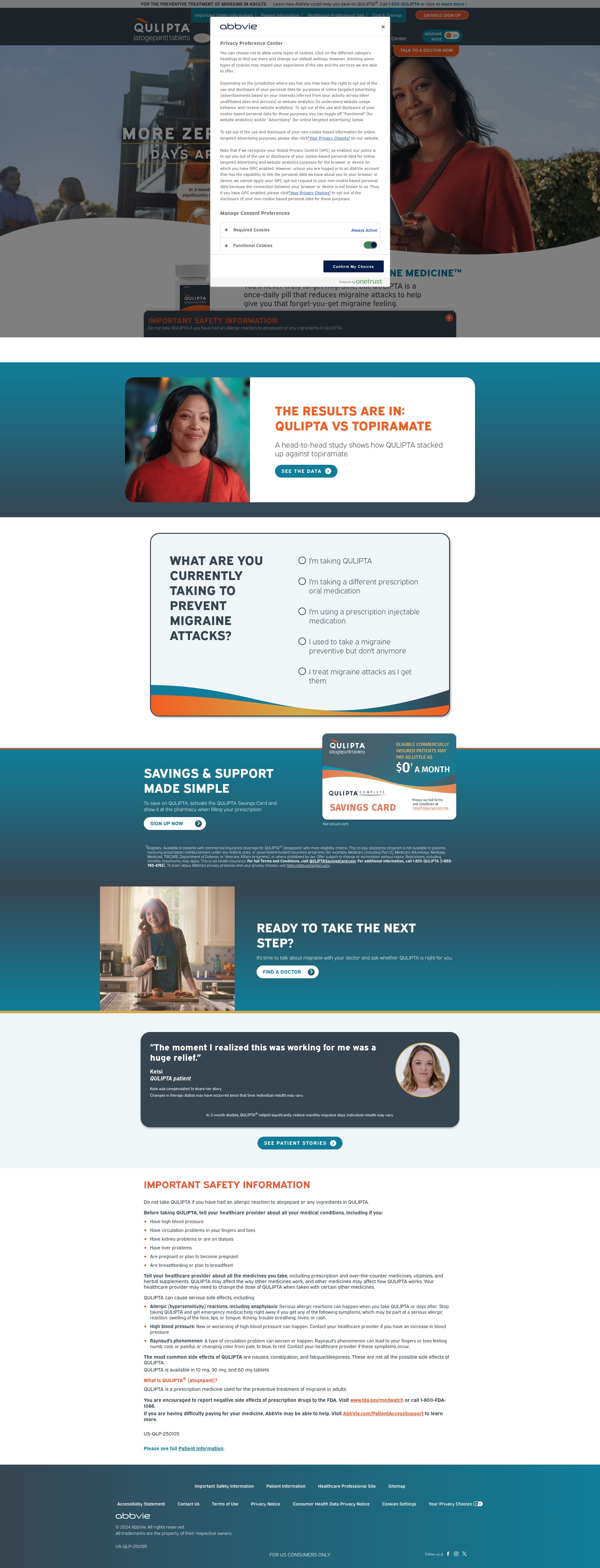 Screenshot of qulipta.com
