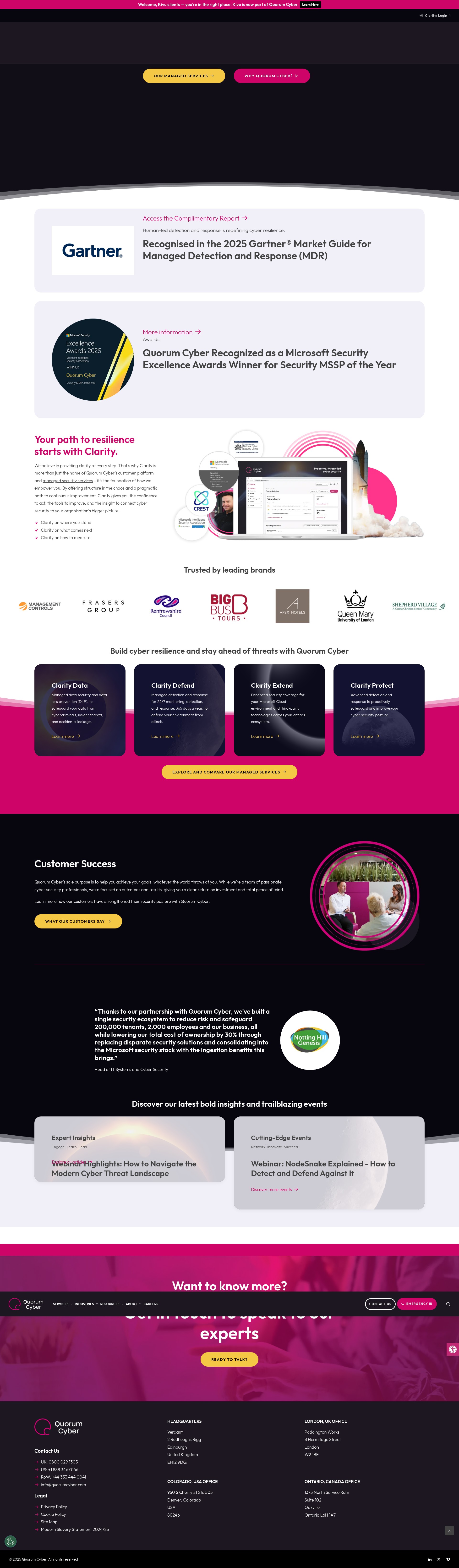 Screenshot of quorumcyber.com