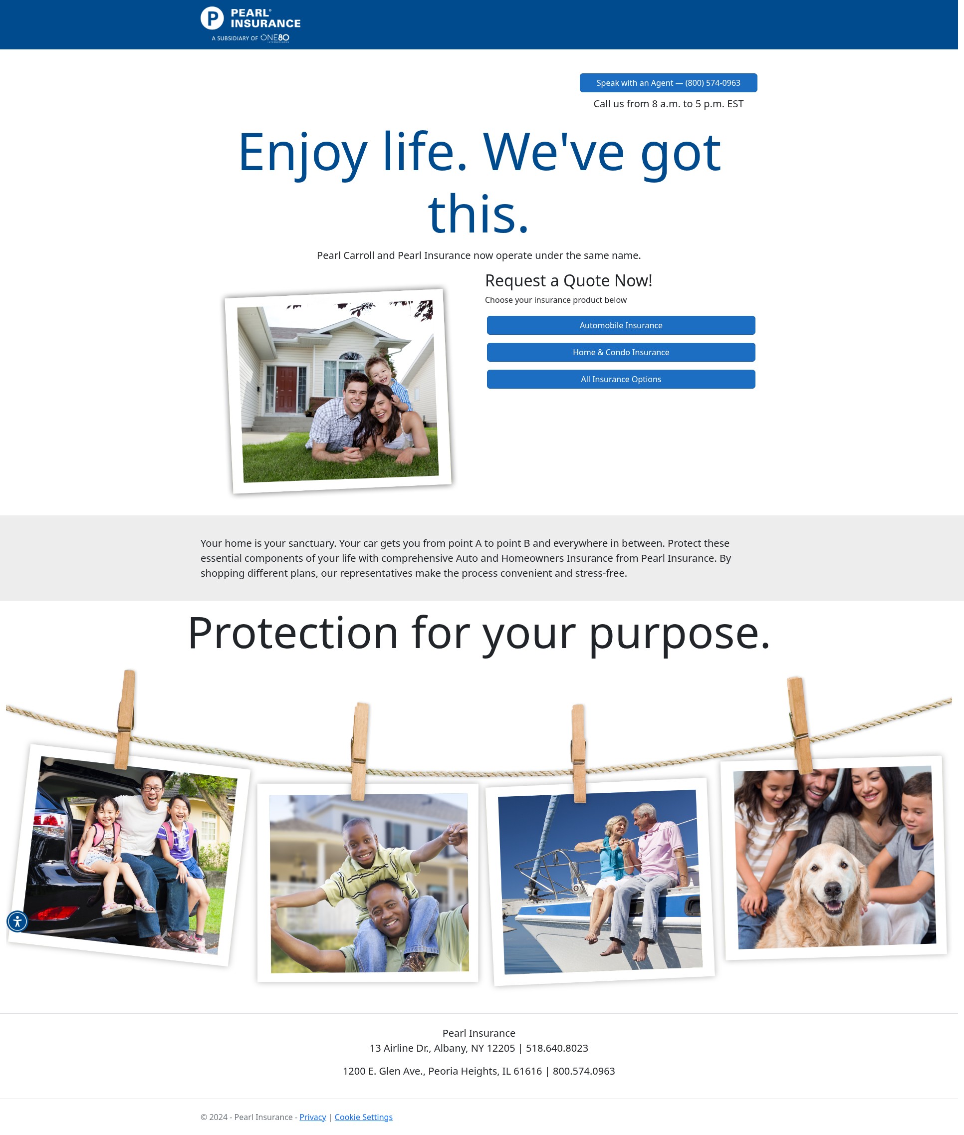 Screenshot of quotepearl.com