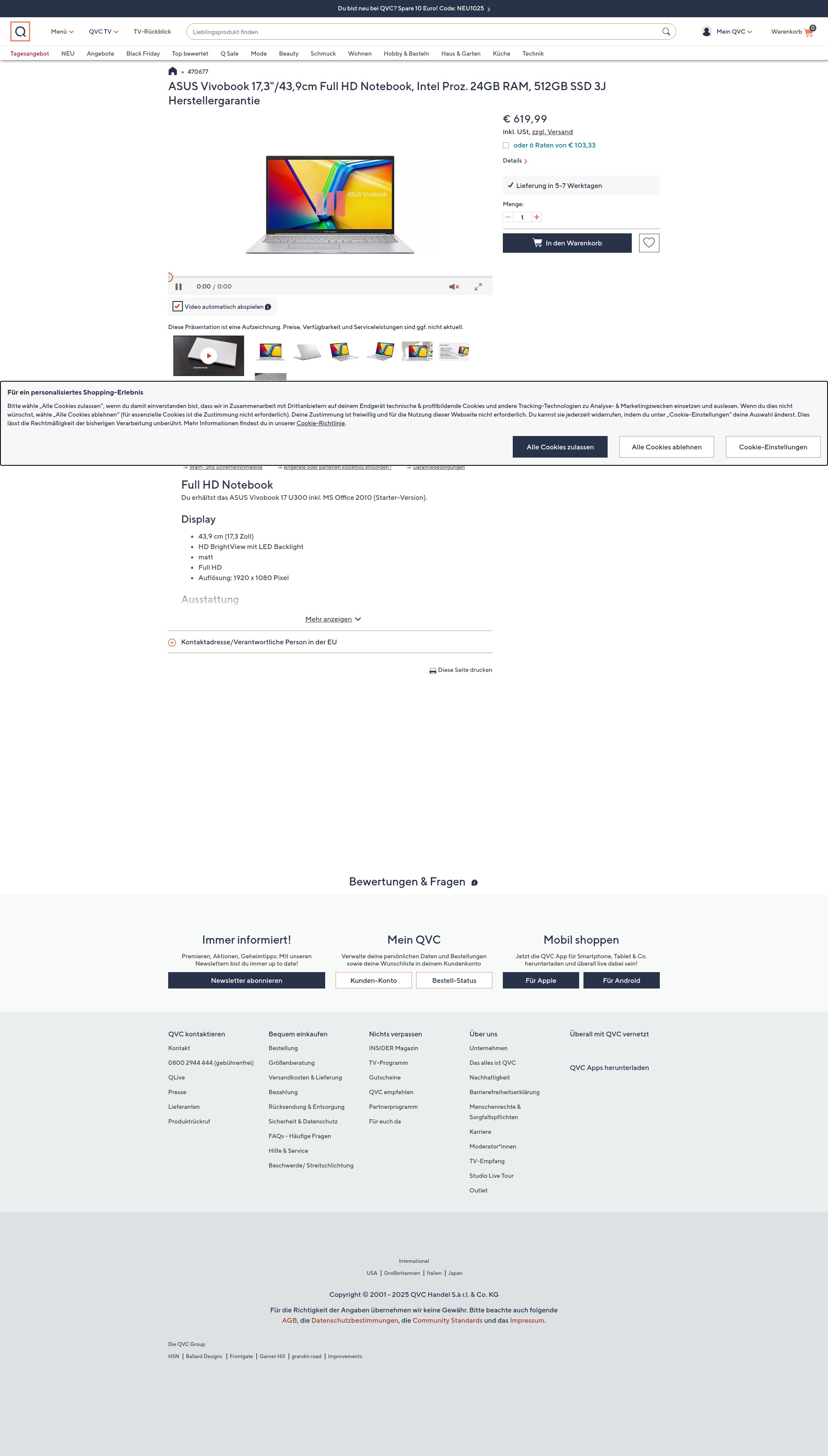 Screenshot of qvc.de
