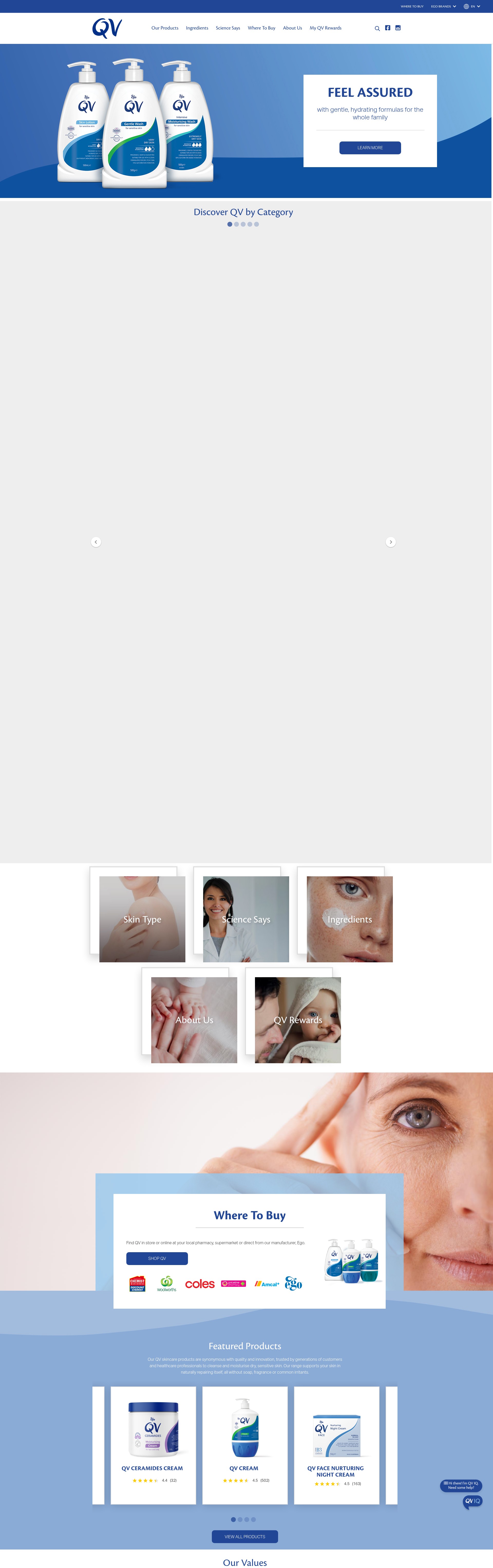 Screenshot of qvskincare.com.au