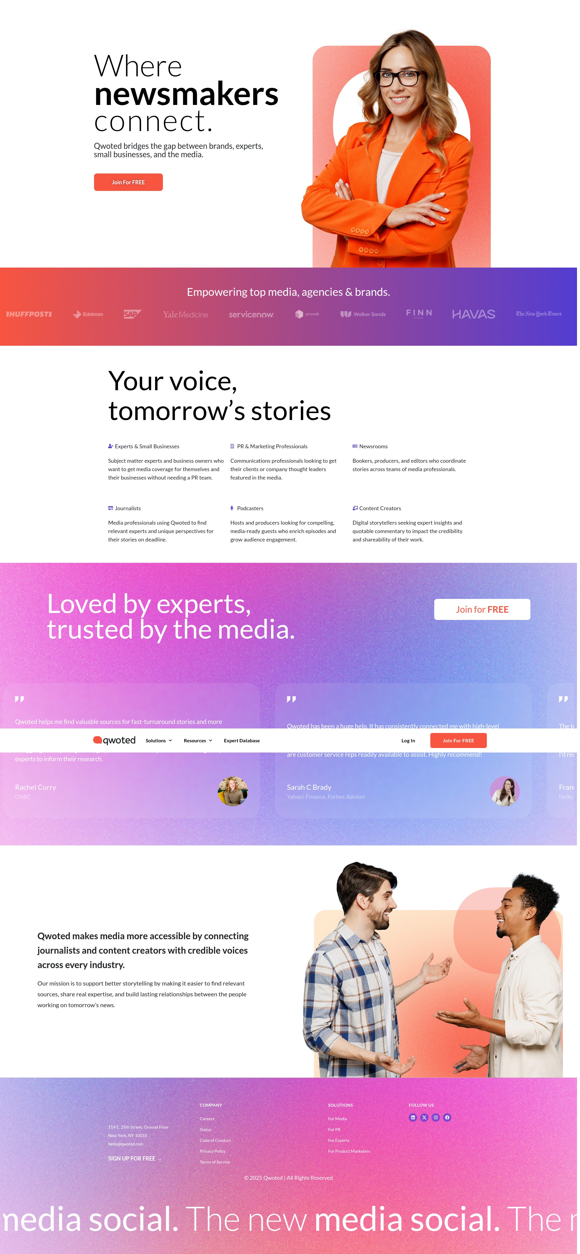 Screenshot of qwoted.com