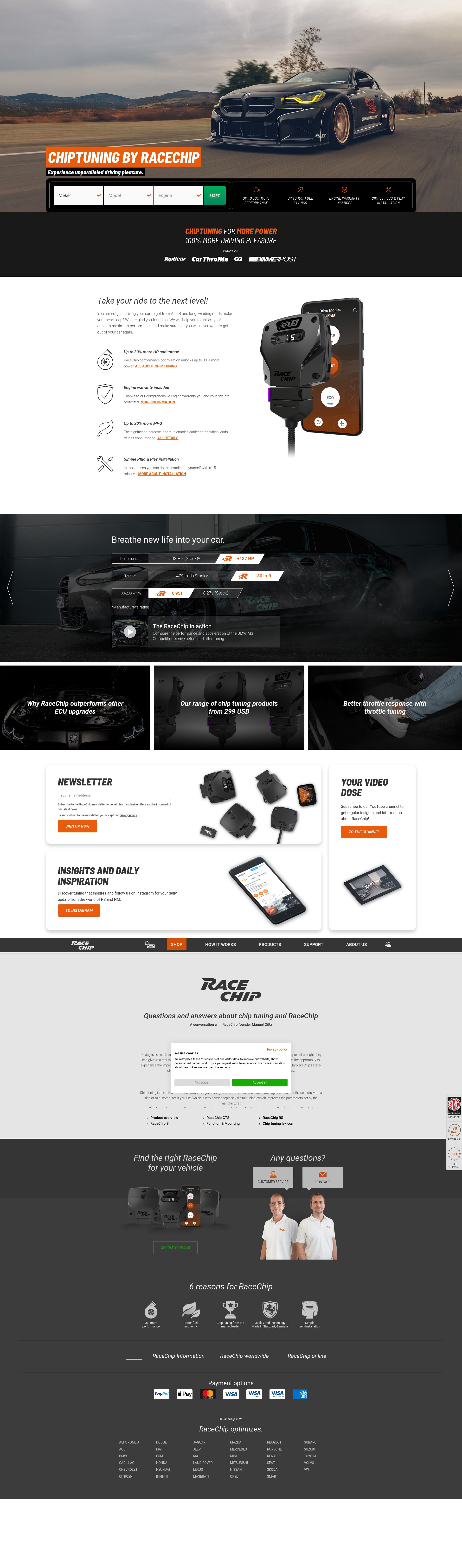 Screenshot of racechip.us