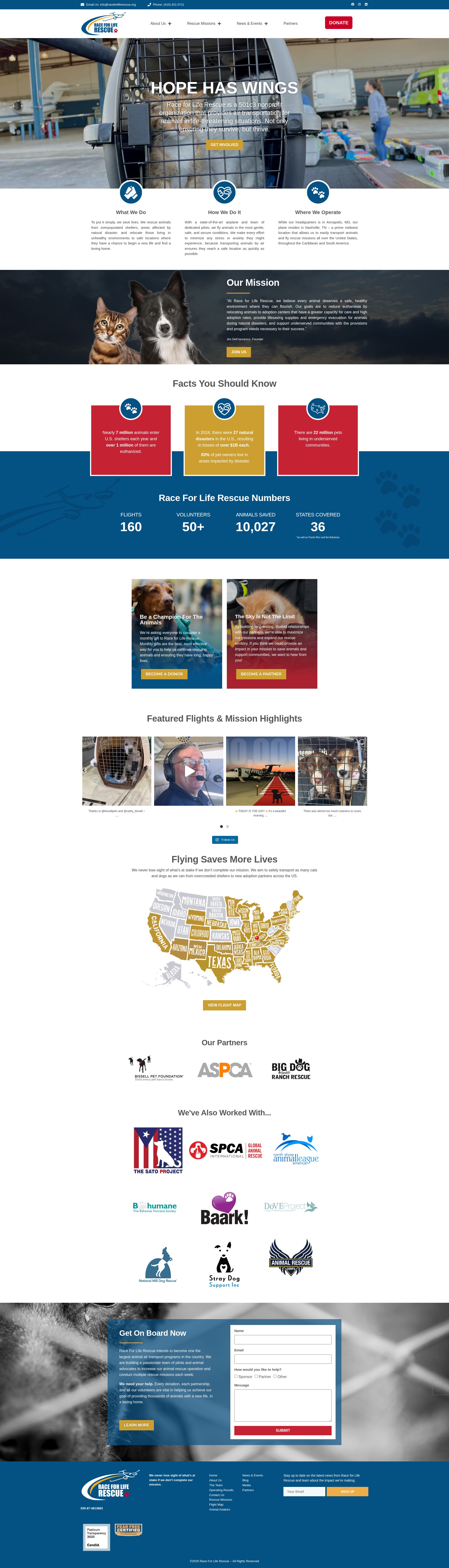 Screenshot of raceforliferescue.org