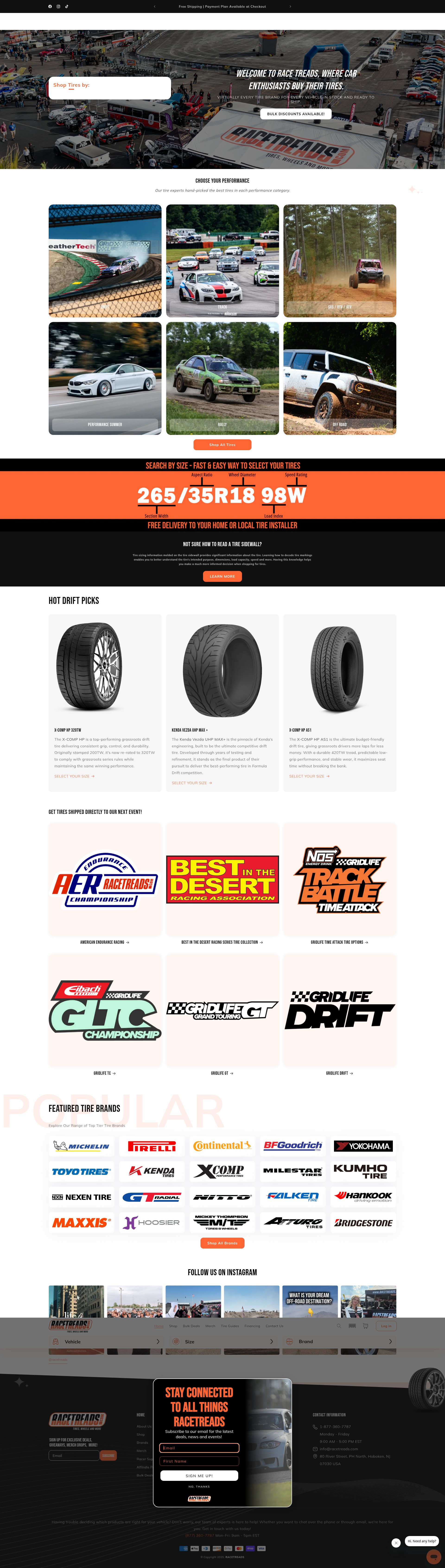 Screenshot of racetreads.com