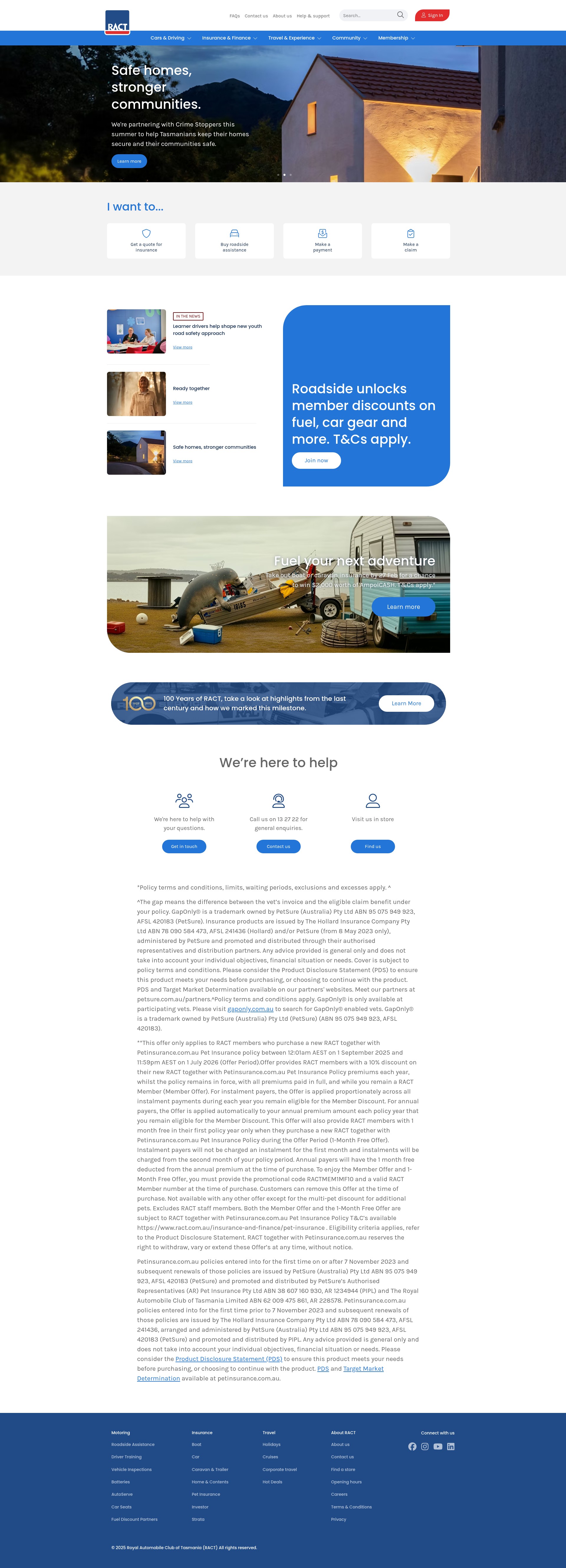 Screenshot of ract.com.au