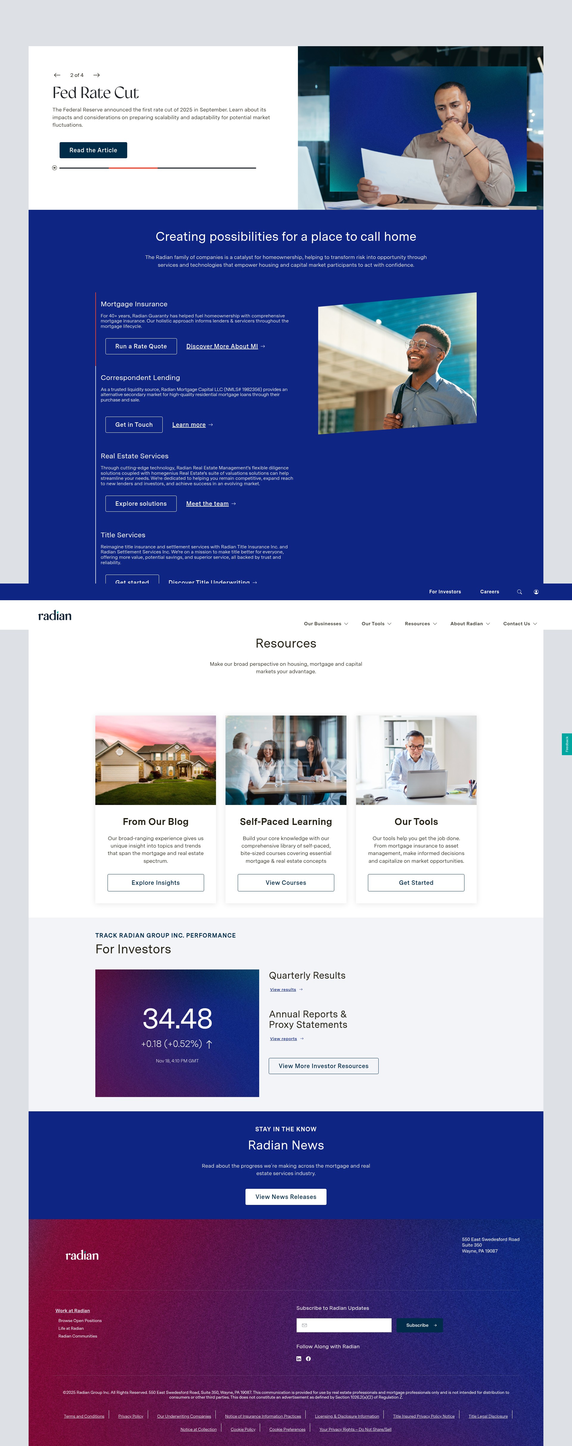 Screenshot of radian.com