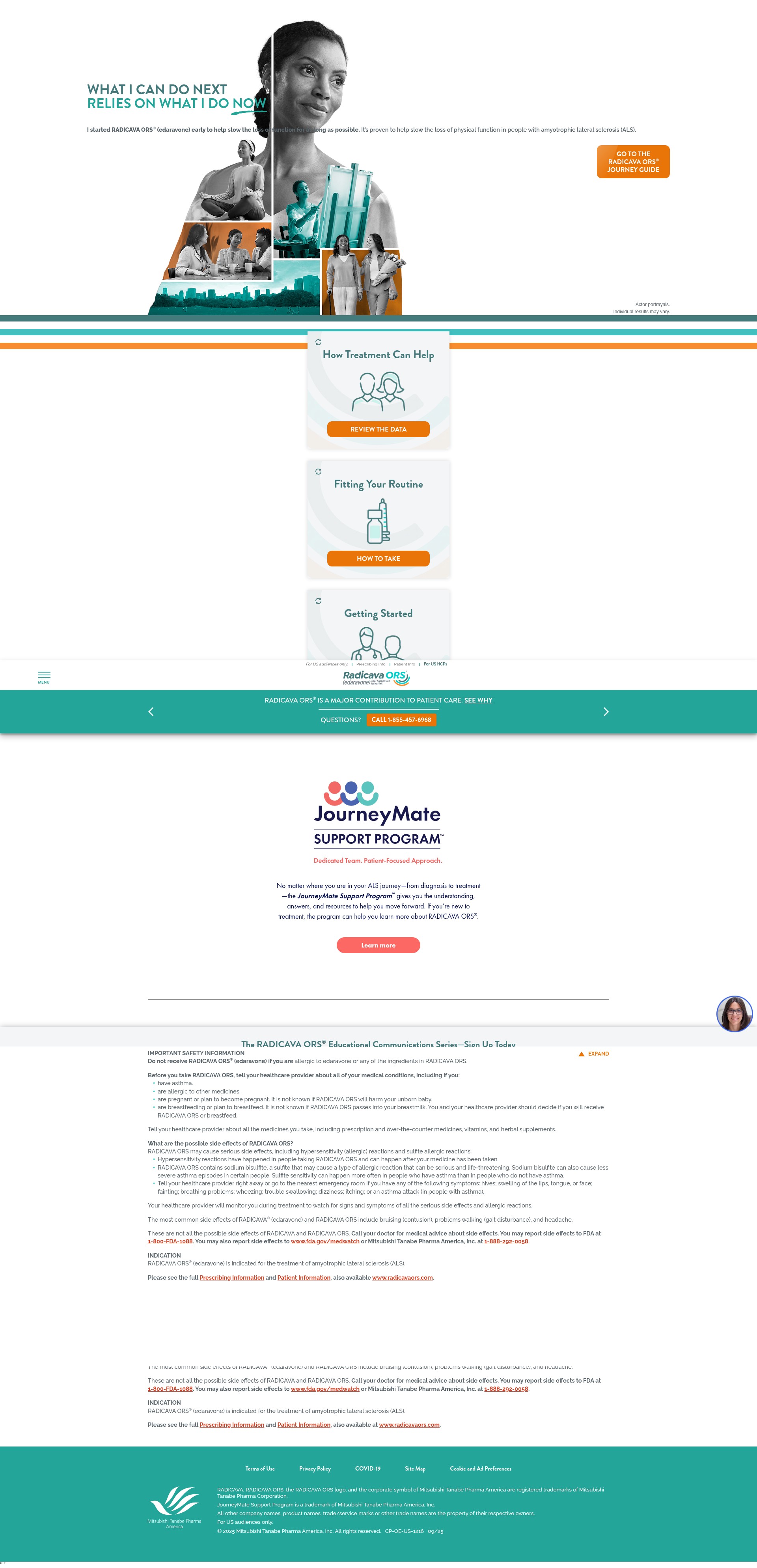 Screenshot of radicava.com