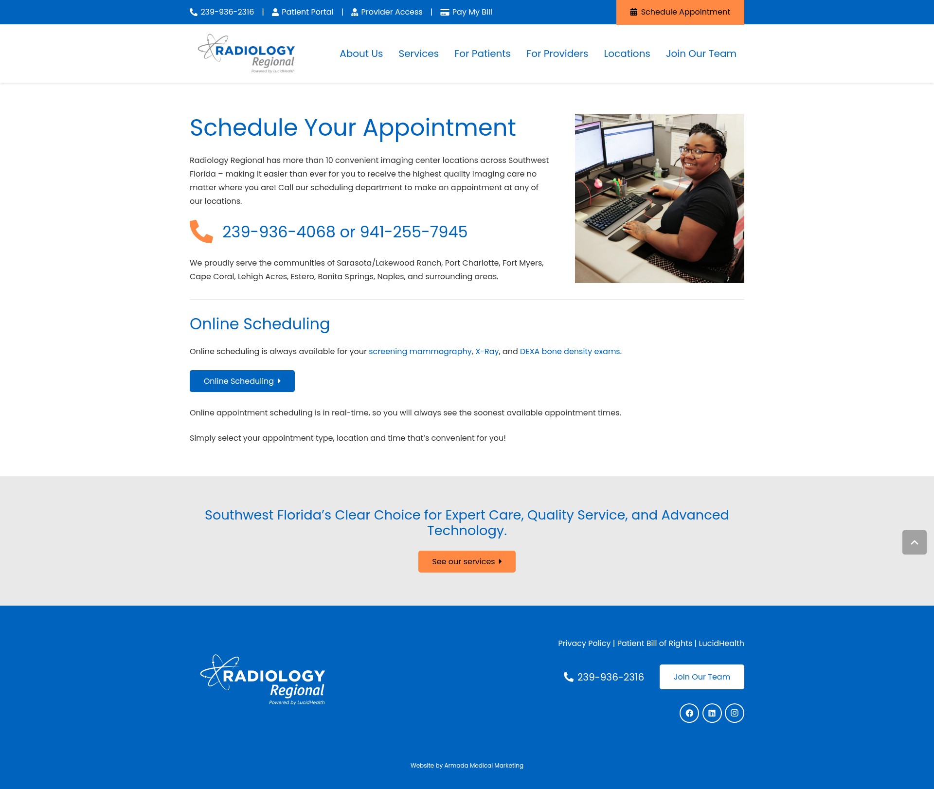Screenshot of radiologyregional.com