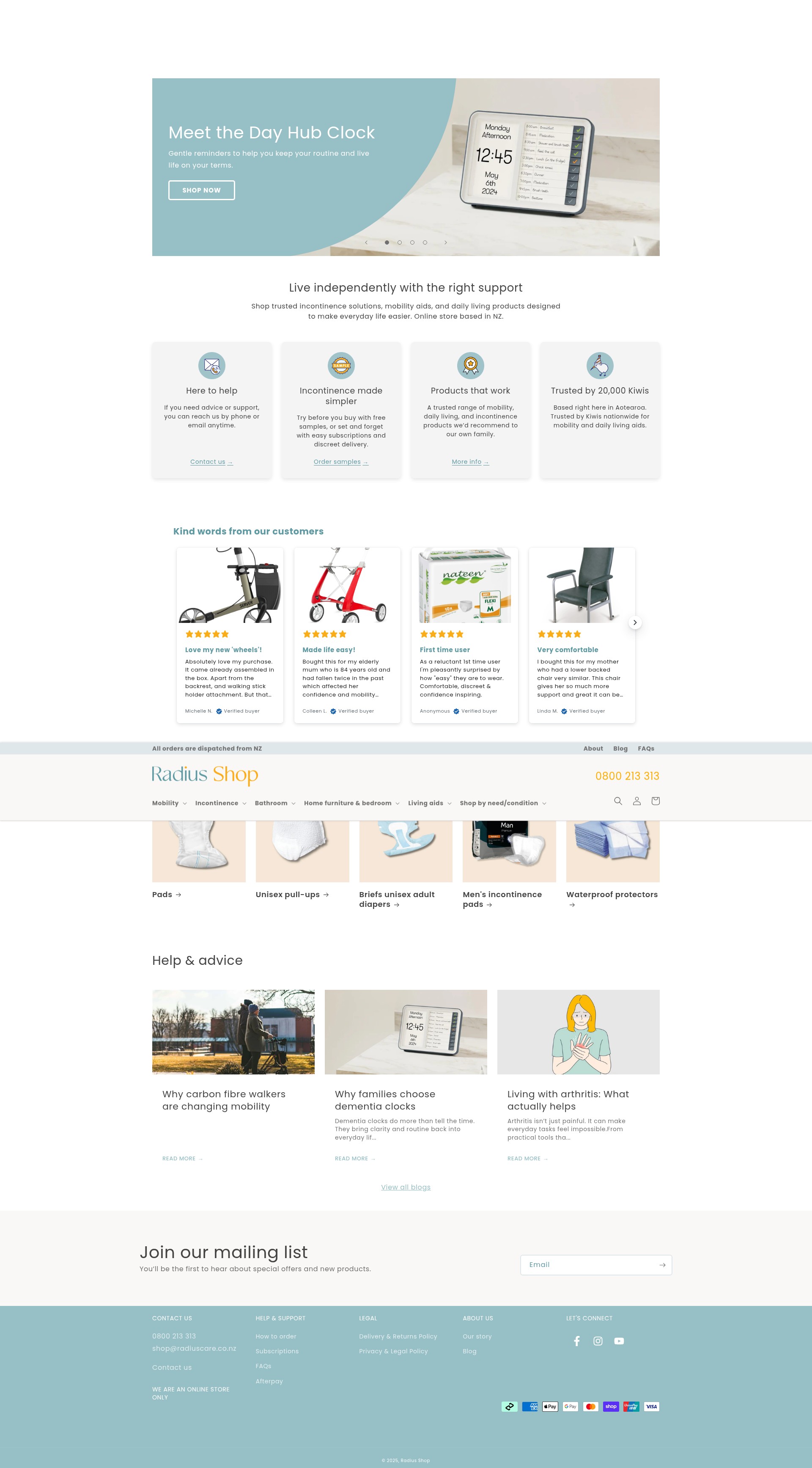 Screenshot of radiusshop.co.nz