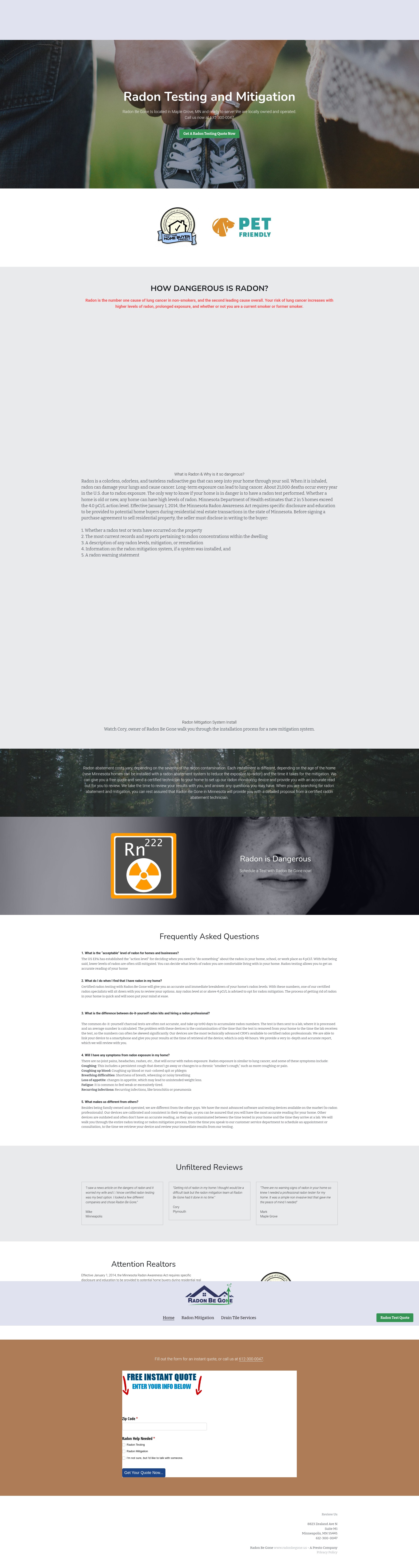 Screenshot of radonbegone.us