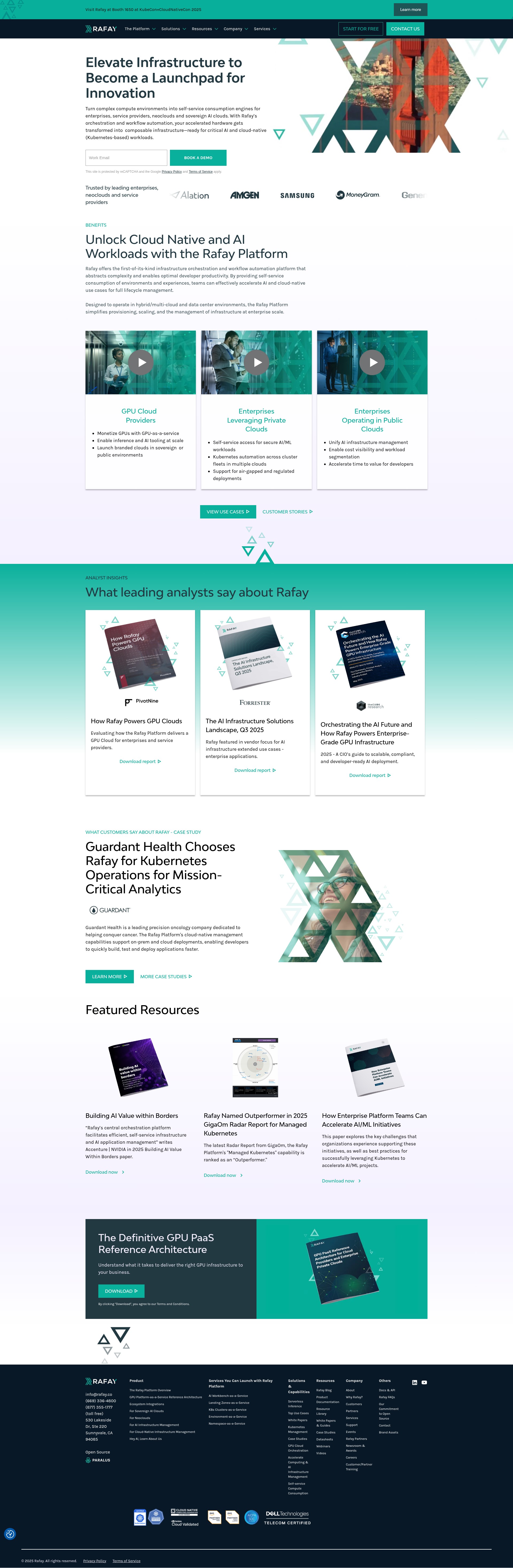 Screenshot of rafay.co