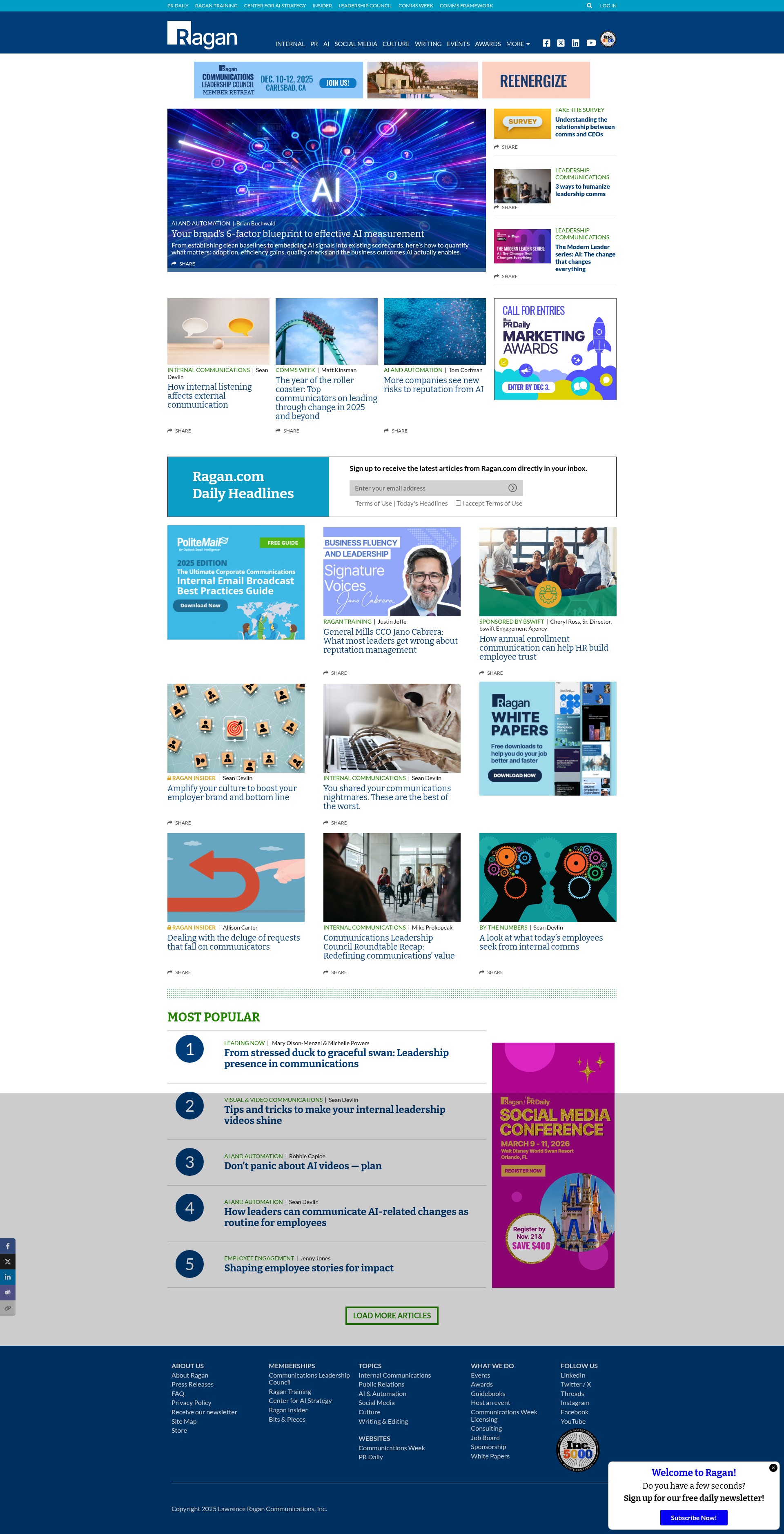 Screenshot of ragan.com
