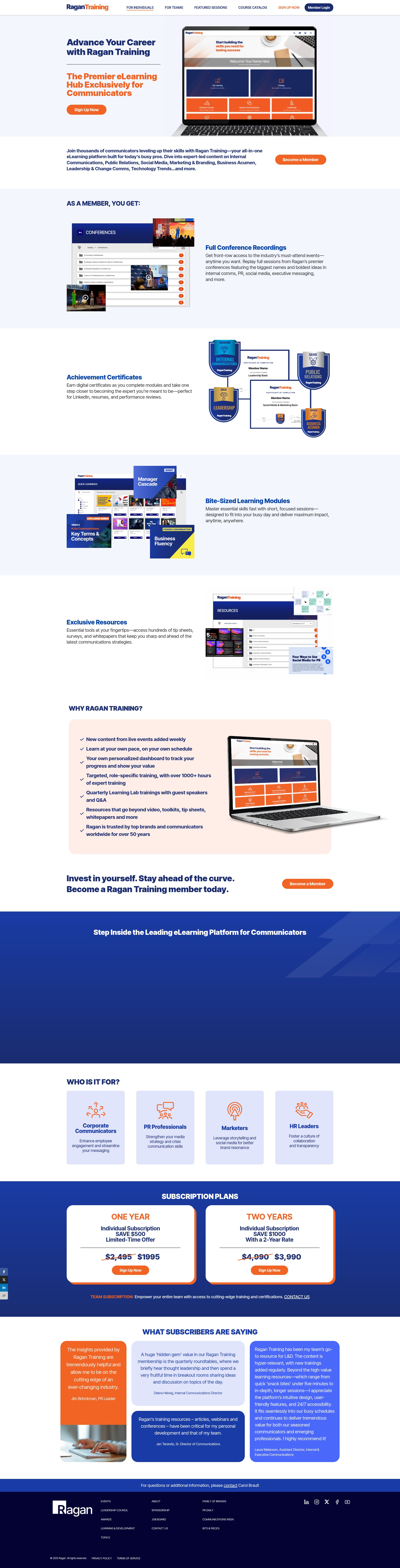 Screenshot of ragantraining.com