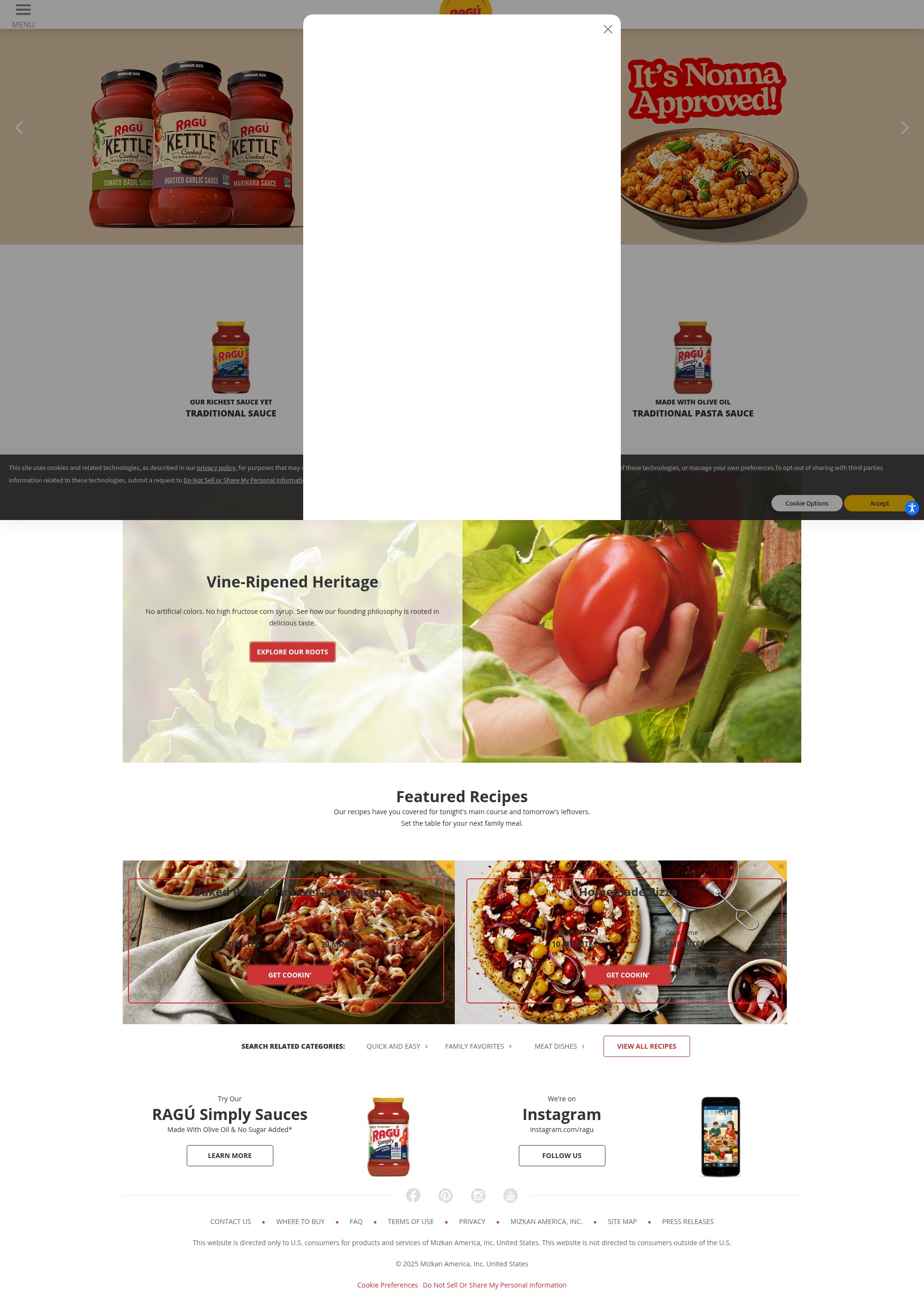 Screenshot of ragu.com