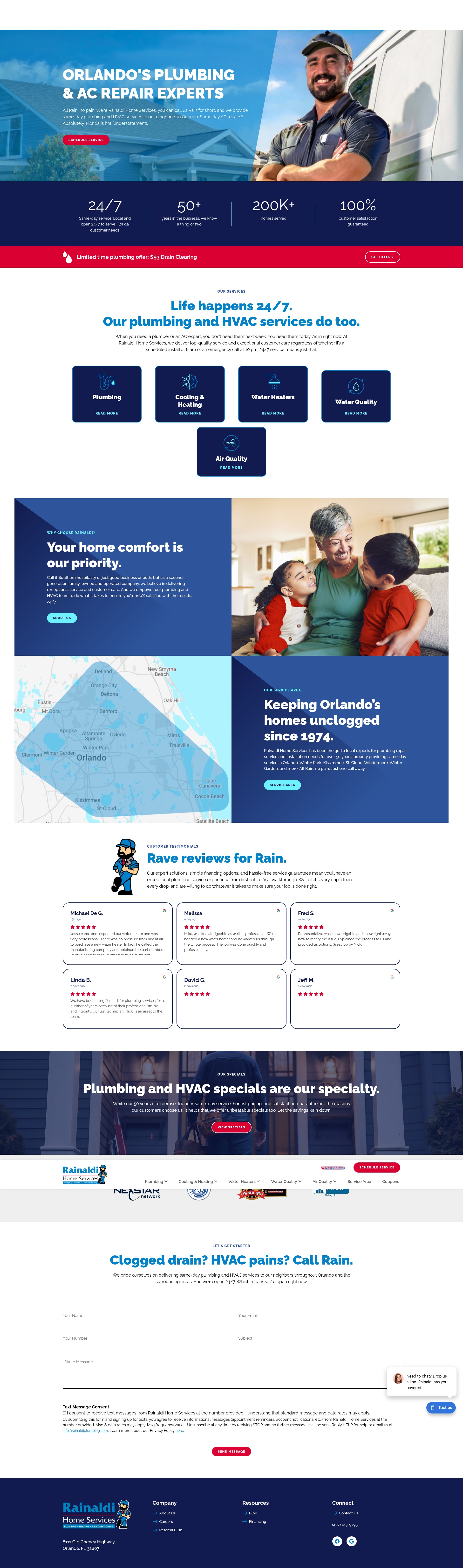 Screenshot of rainaldihomeservices.com