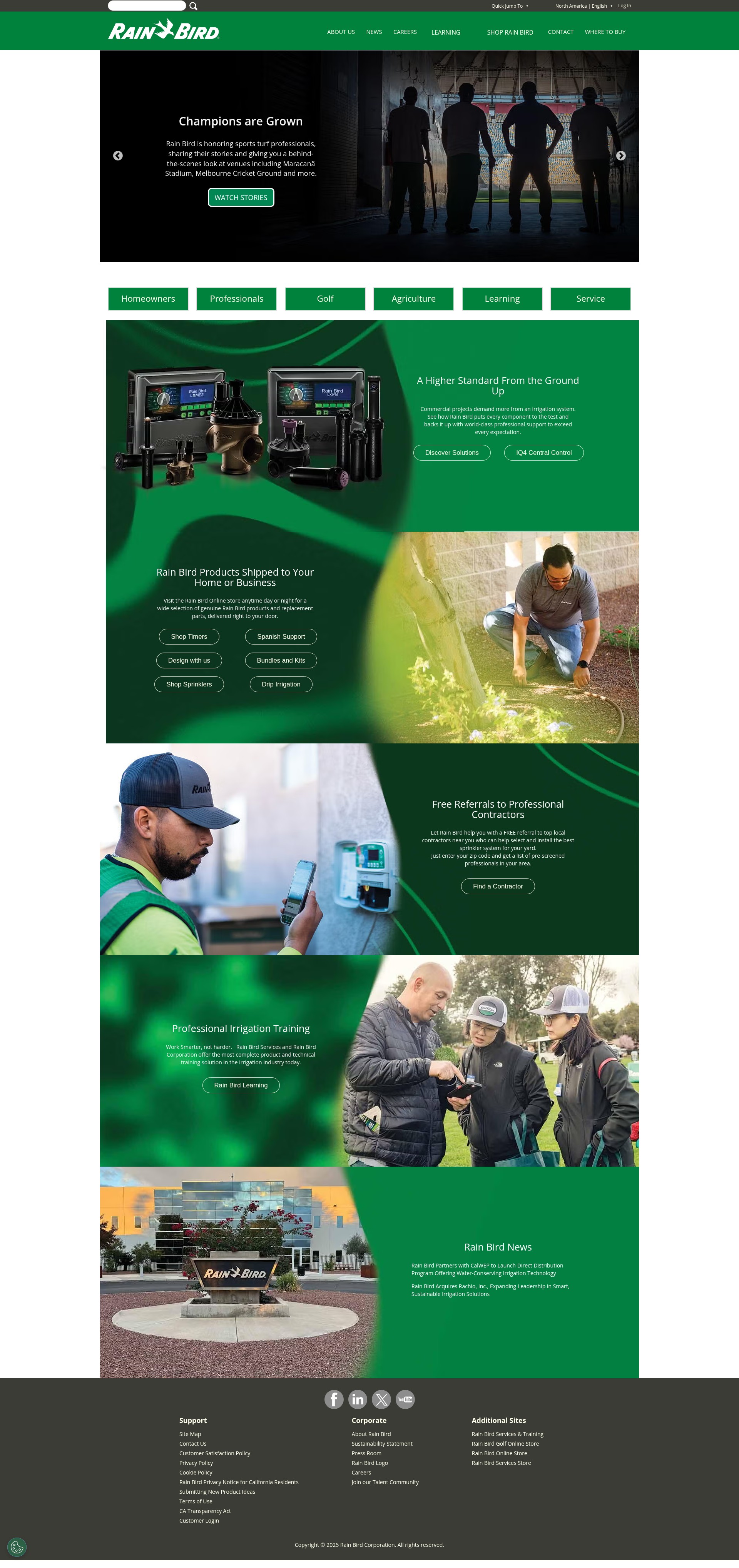 Screenshot of rainbird.com