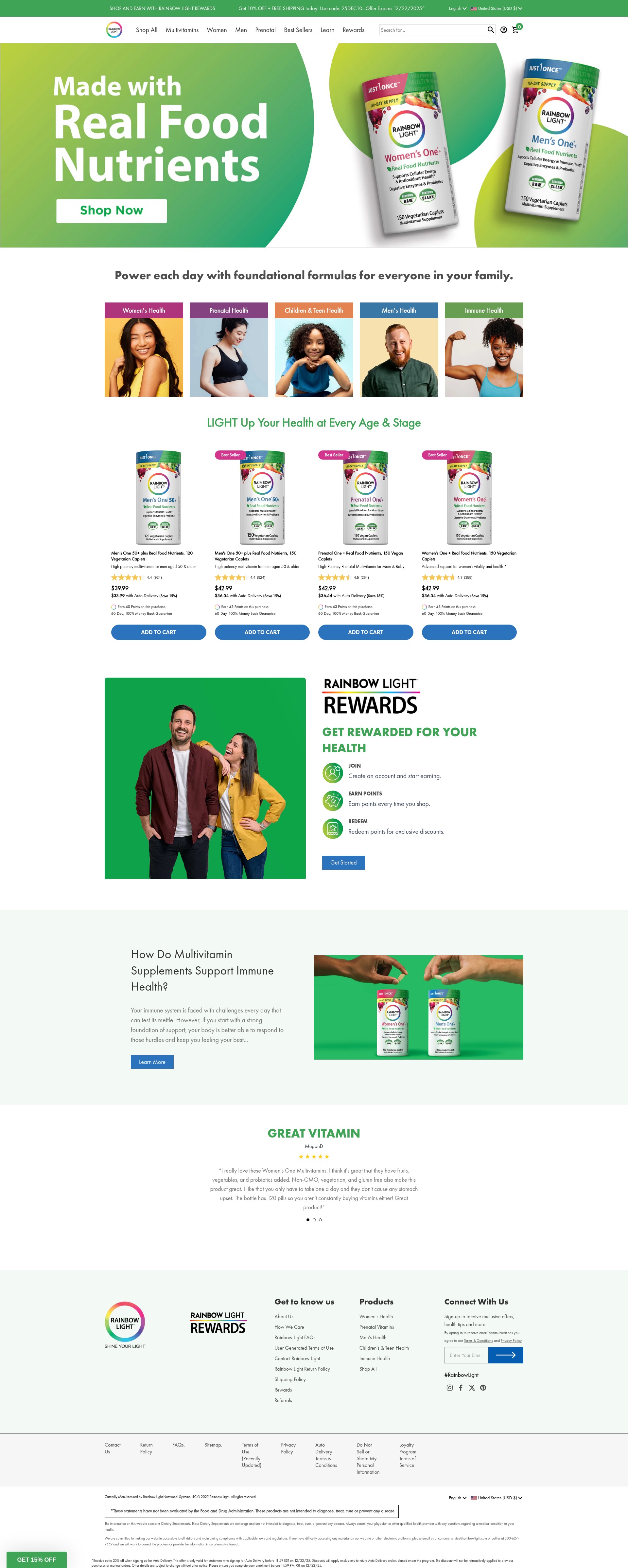 Screenshot of rainbowlight.com