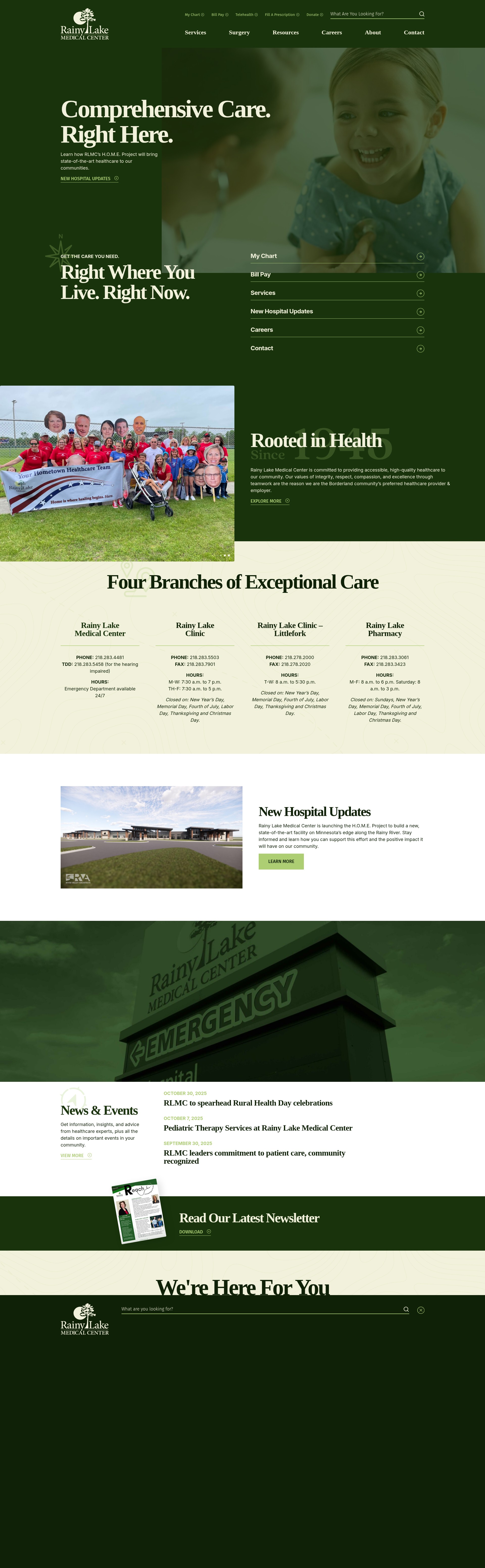 Screenshot of rainylakemedical.com