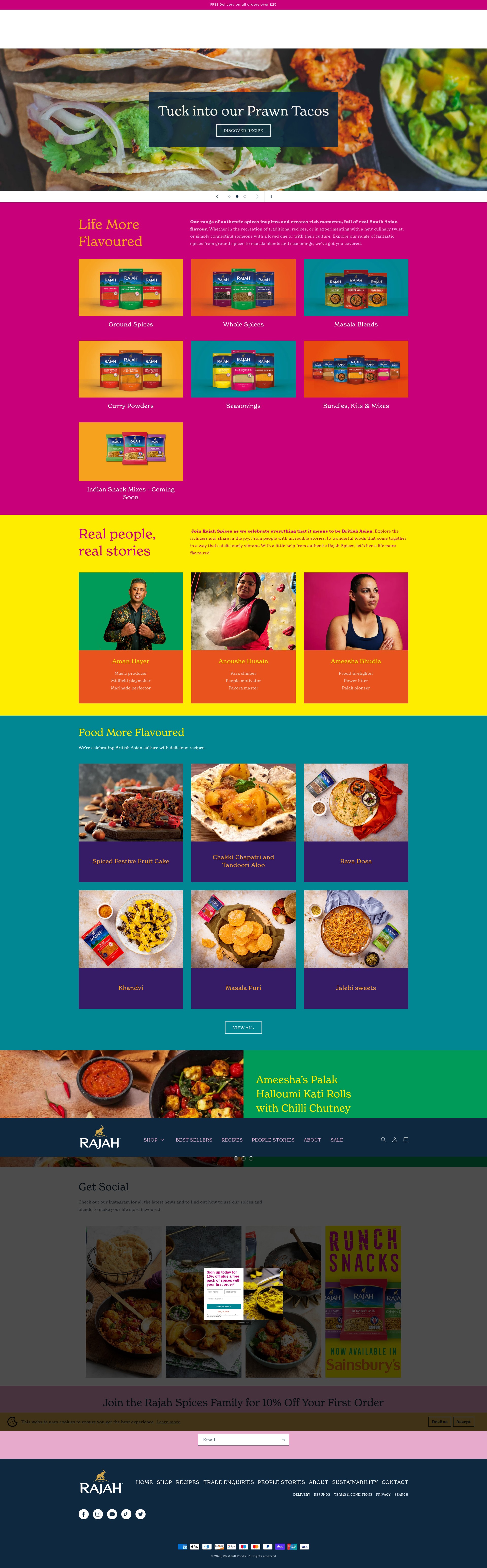 Screenshot of rajahspices.co.uk