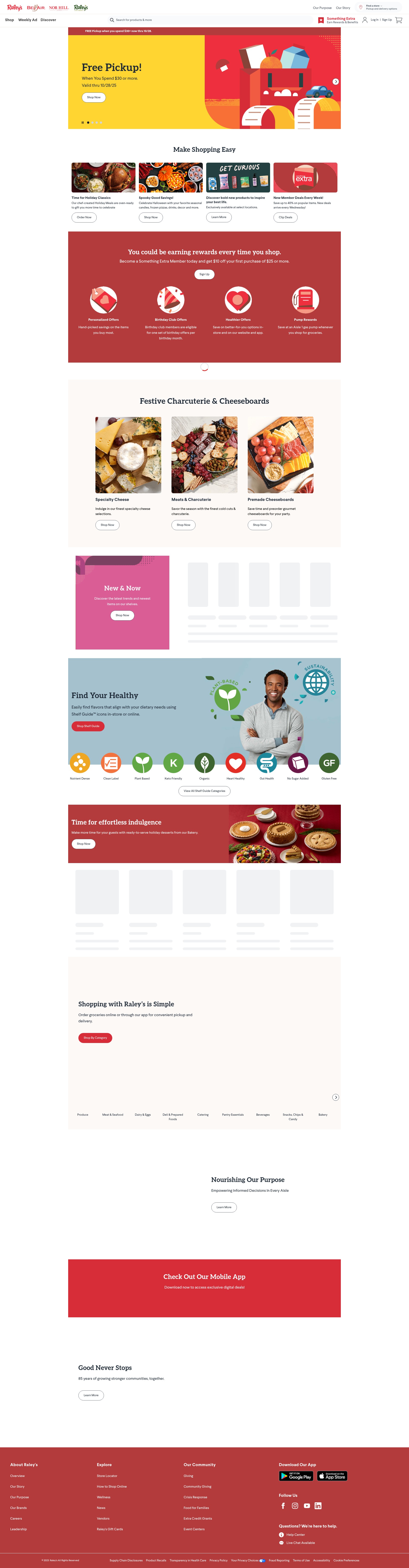 Screenshot of raleys.com