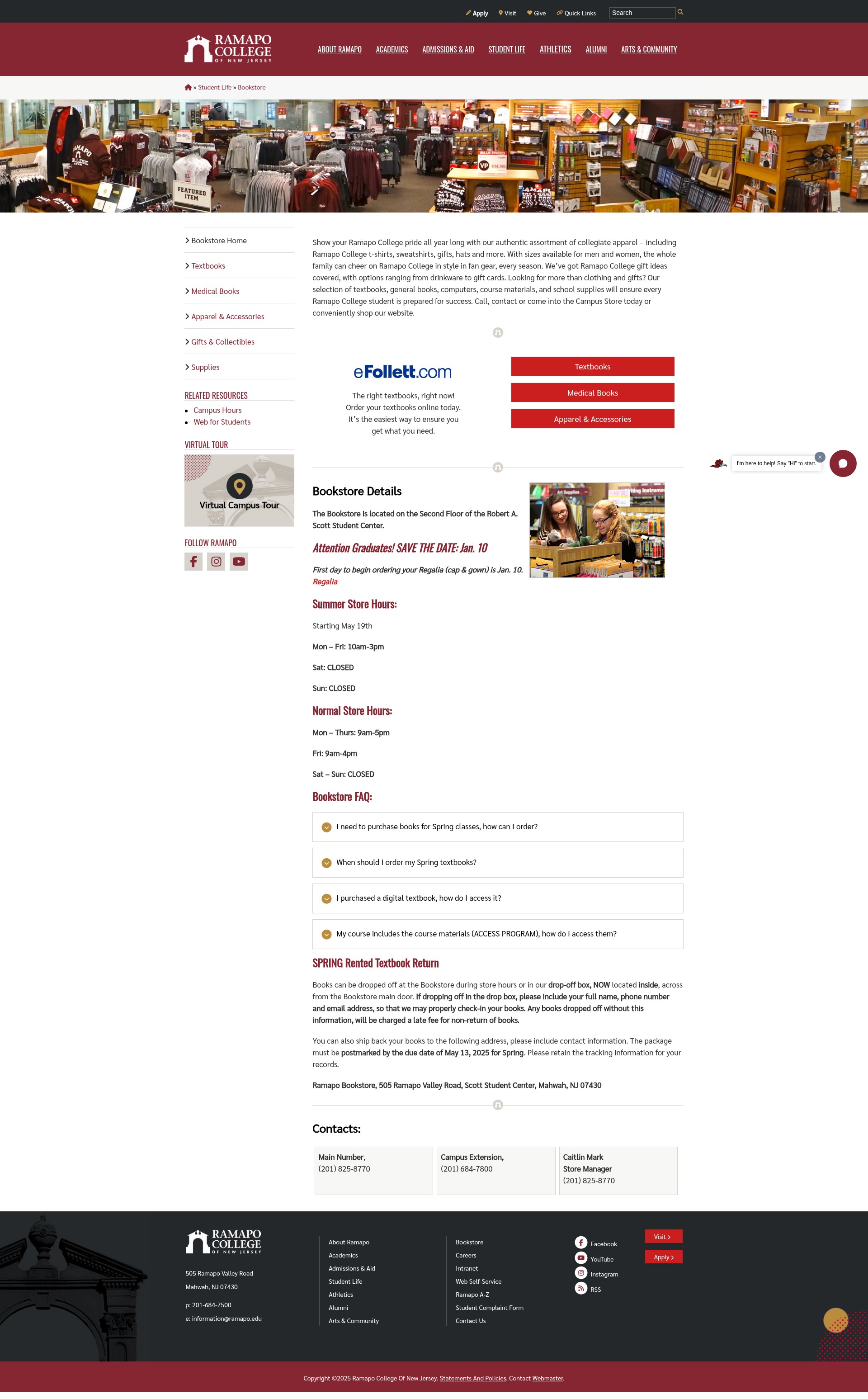 Screenshot of ramapo.edu