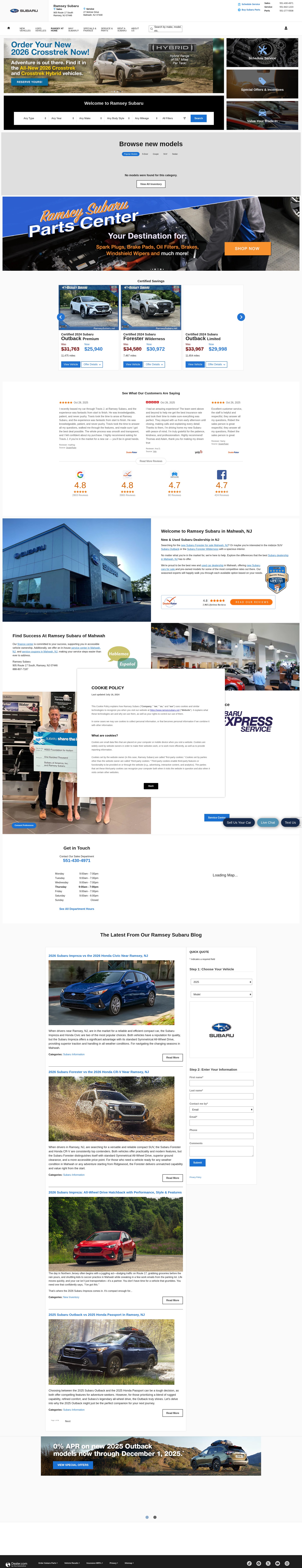 Screenshot of ramseysubaru.net
