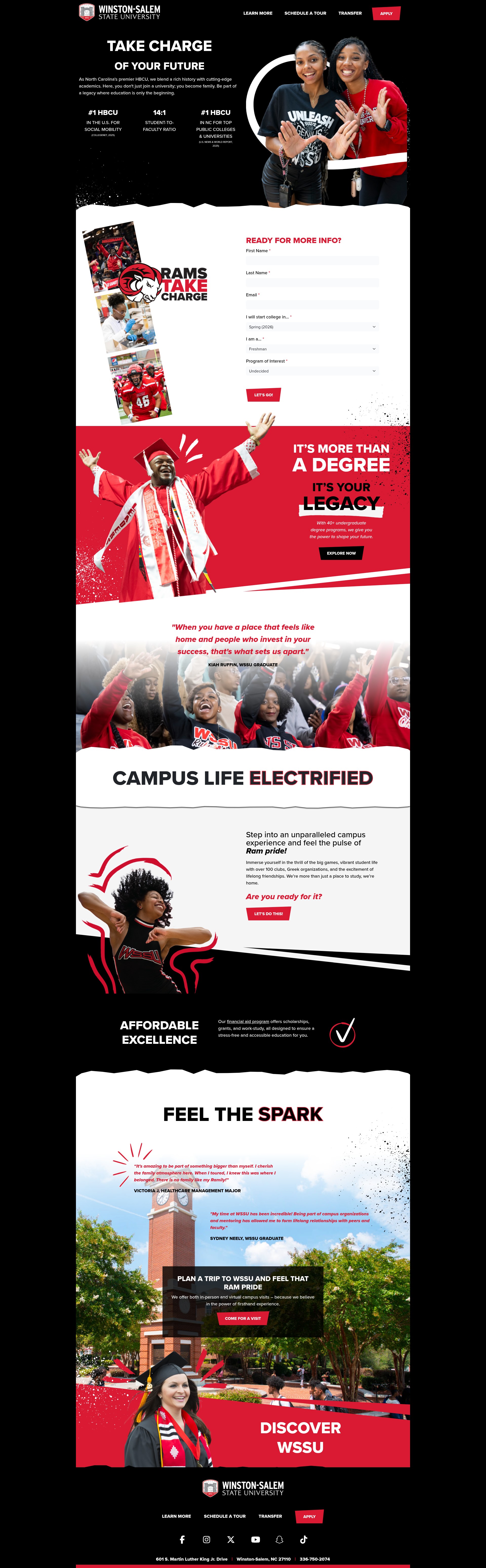 Screenshot of ramstakecharge.wssu.edu