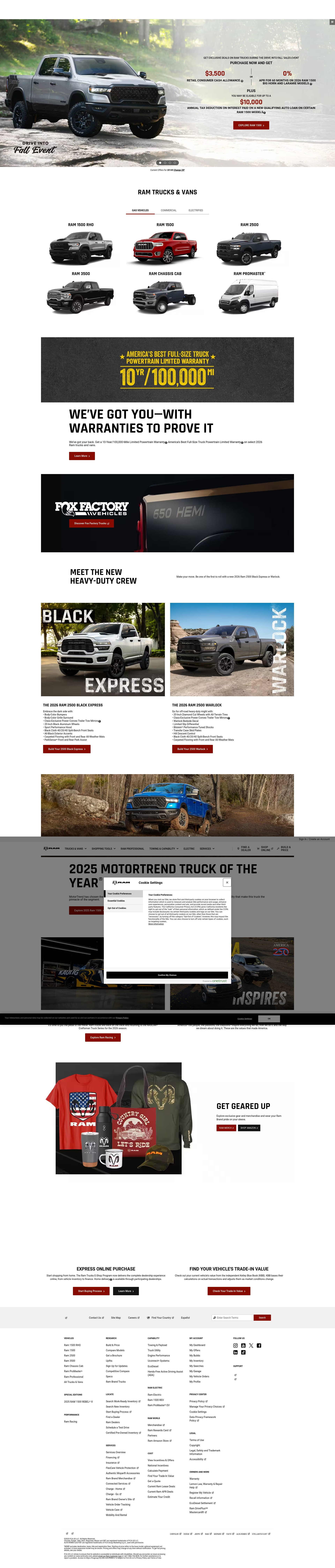 Screenshot of ramtrucks.com