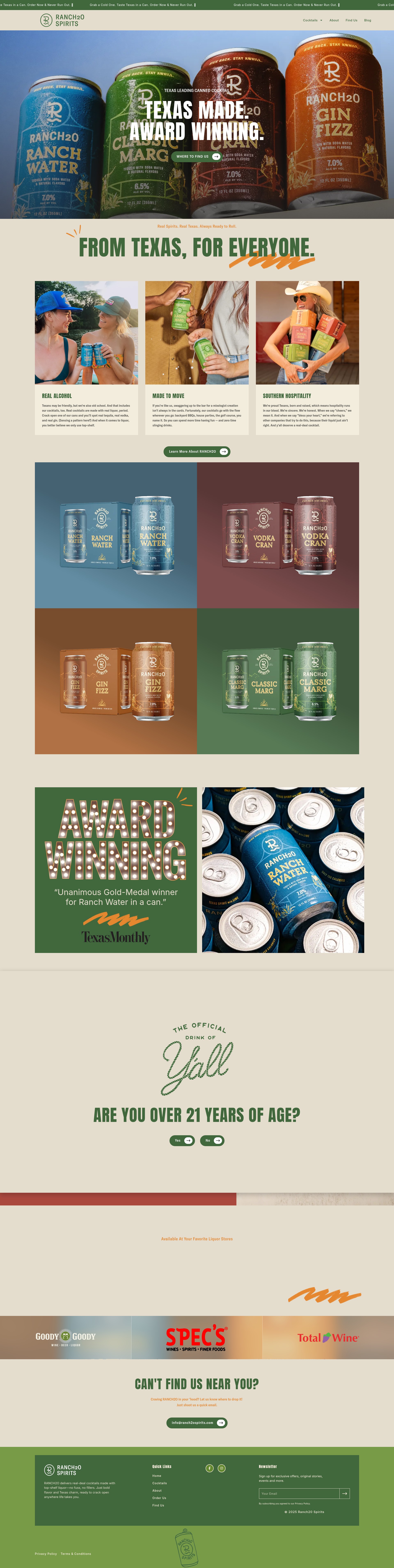 Screenshot of ranch2ospirits.com