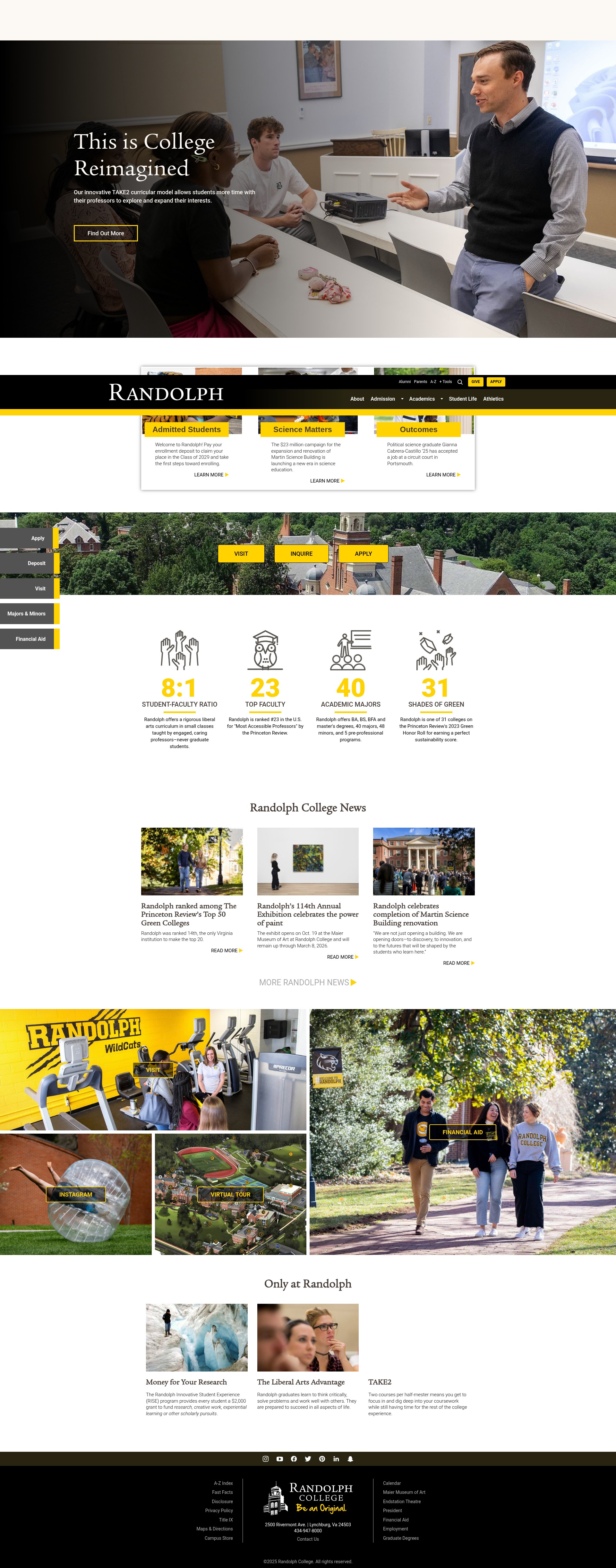 Screenshot of randolphcollege.edu