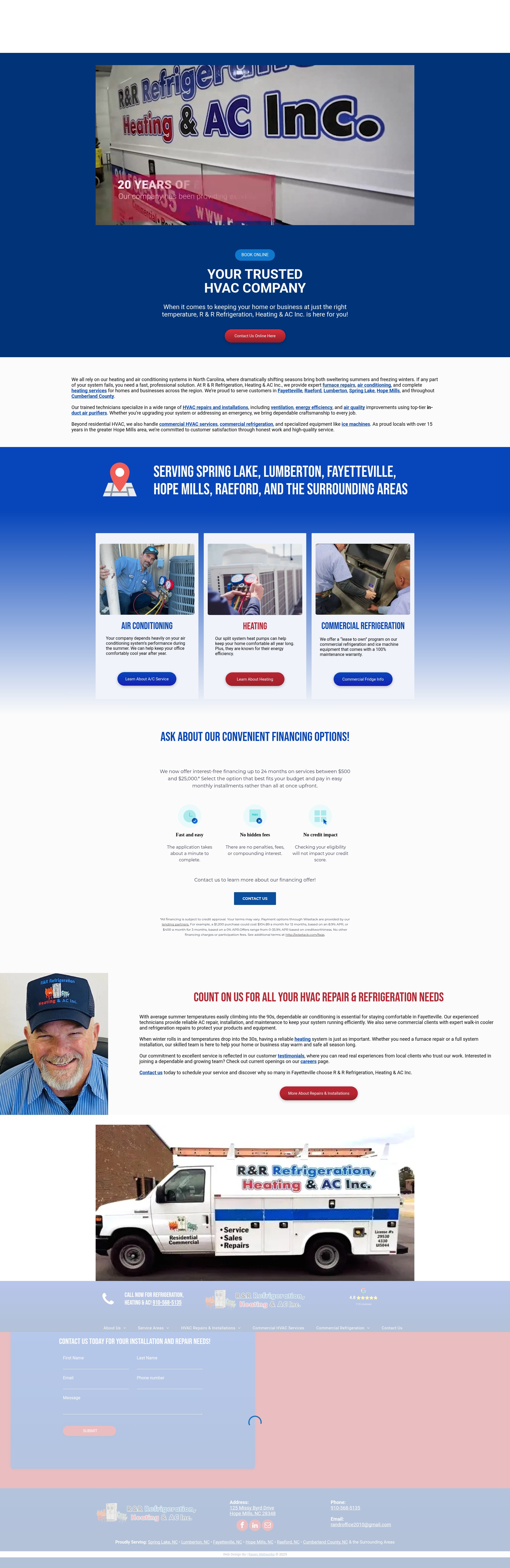 Screenshot of randrrefrigerationhvac.com