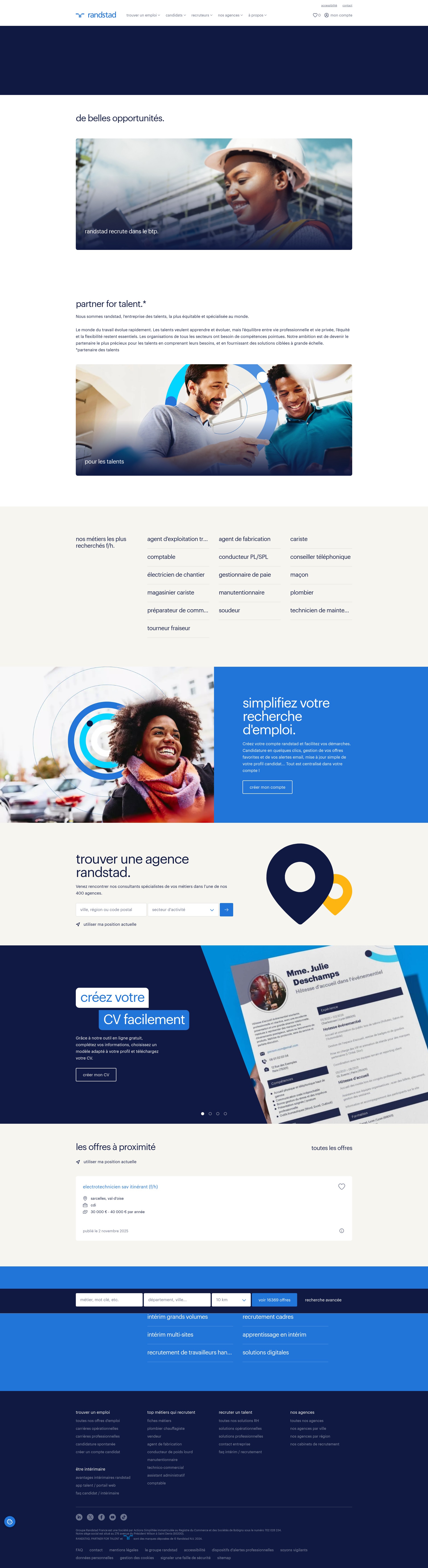Screenshot of randstad.fr
