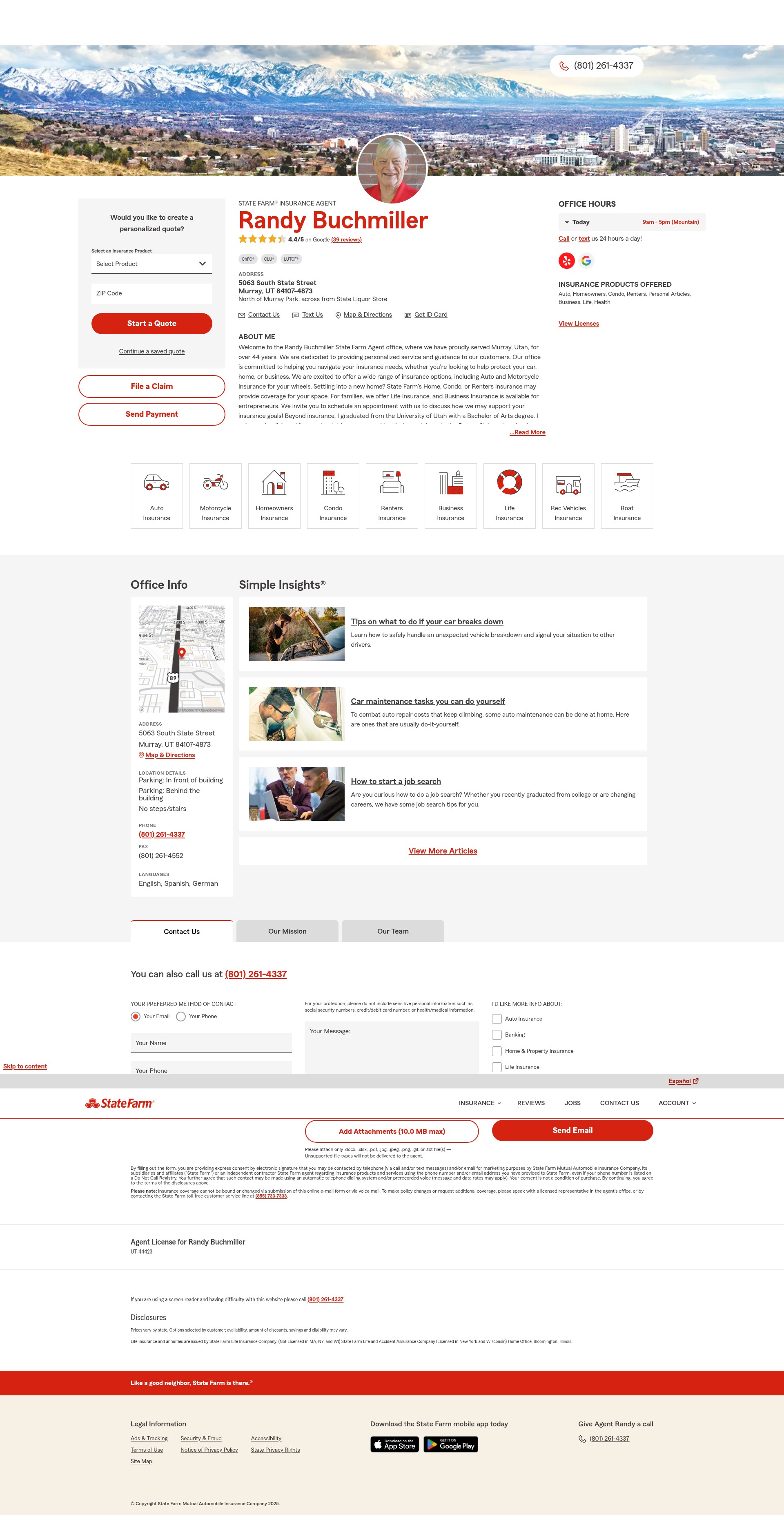 Screenshot of randybuchmiller.com