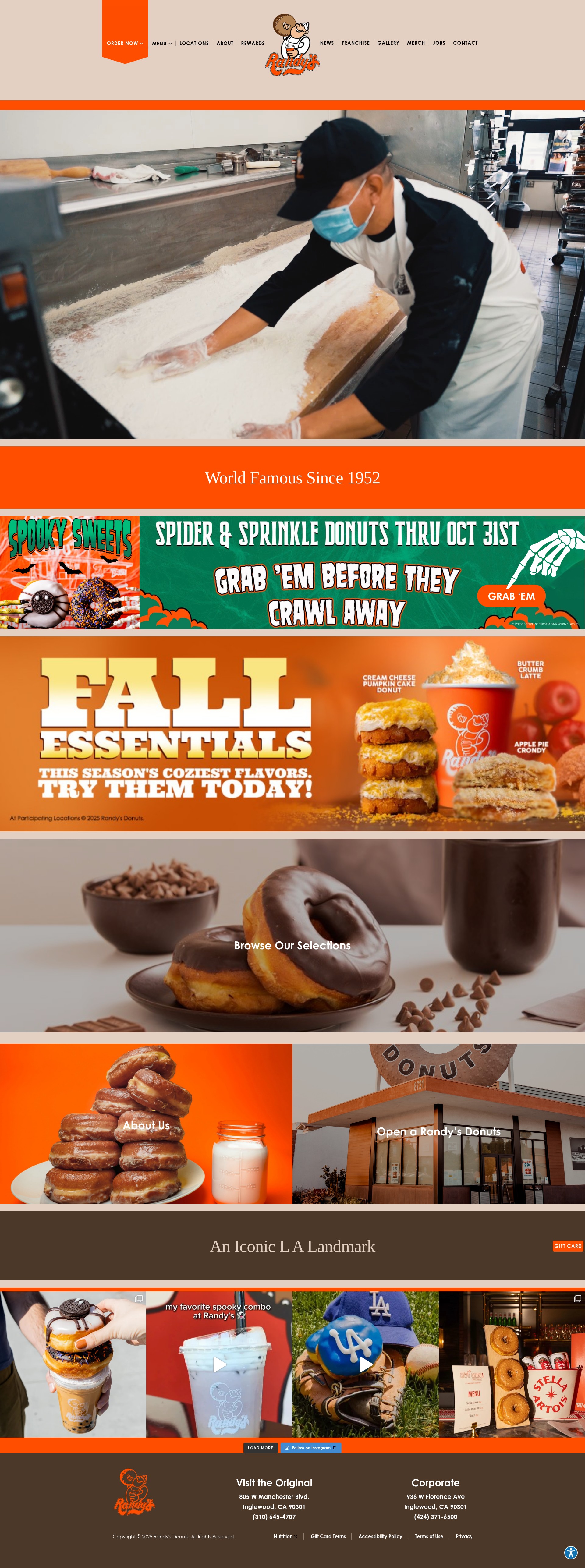 Screenshot of randysdonuts.com
