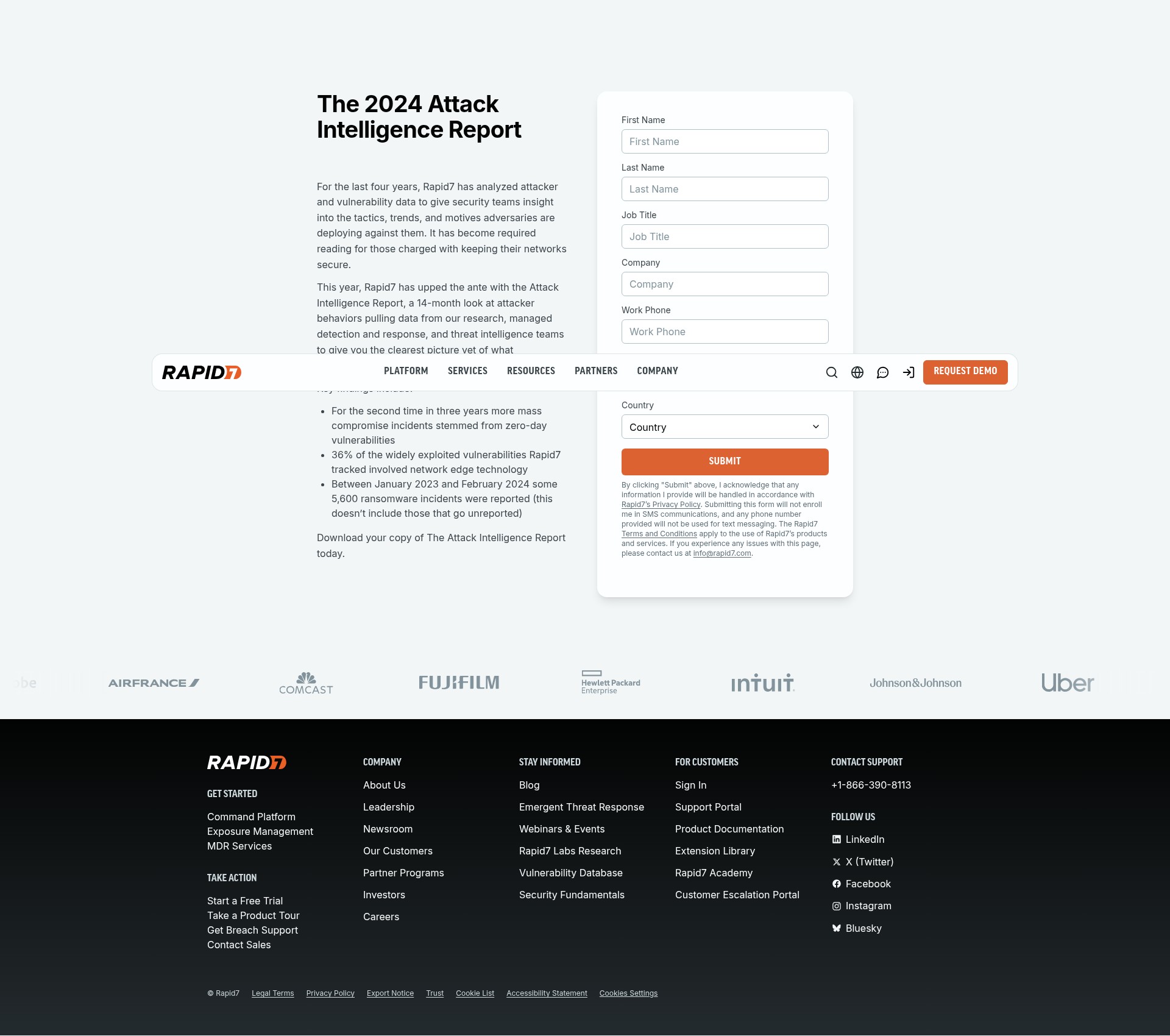 Screenshot of rapid7.com