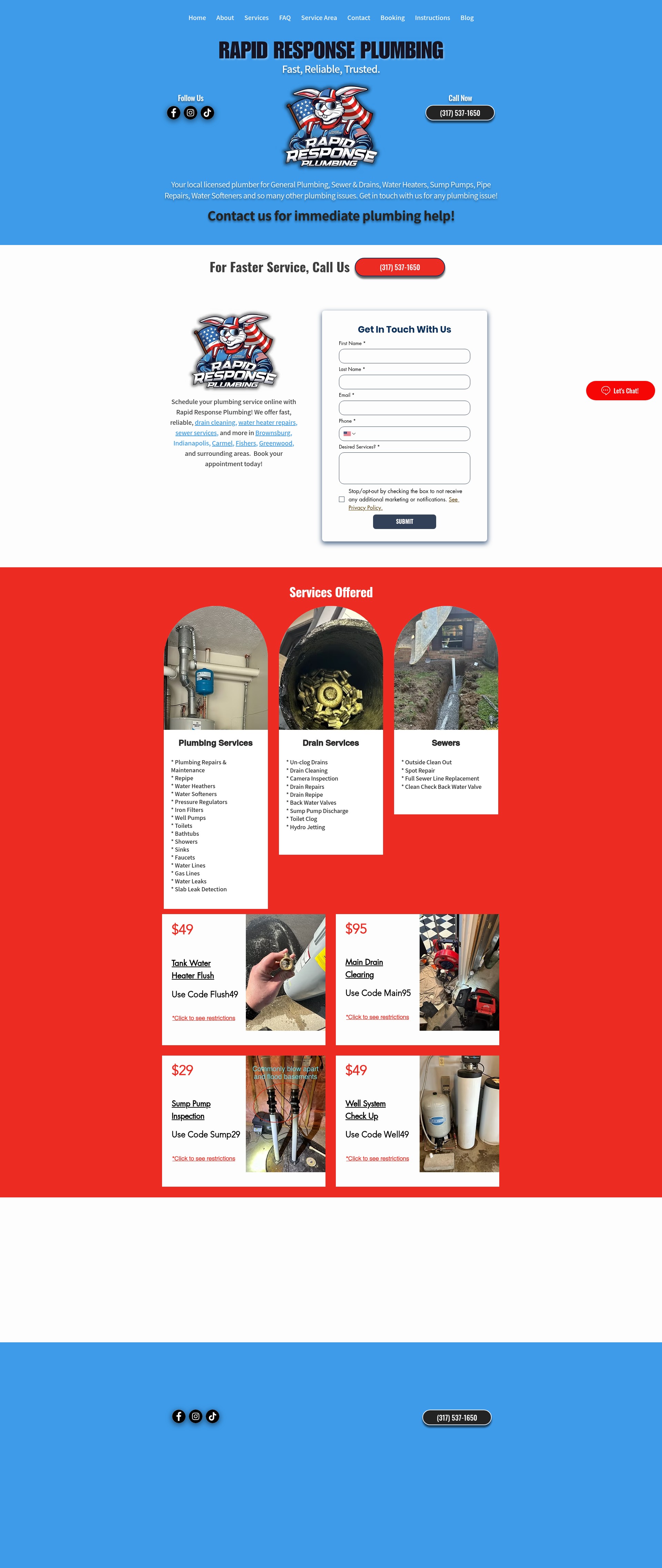 Screenshot of rapidresponseplumbing.com