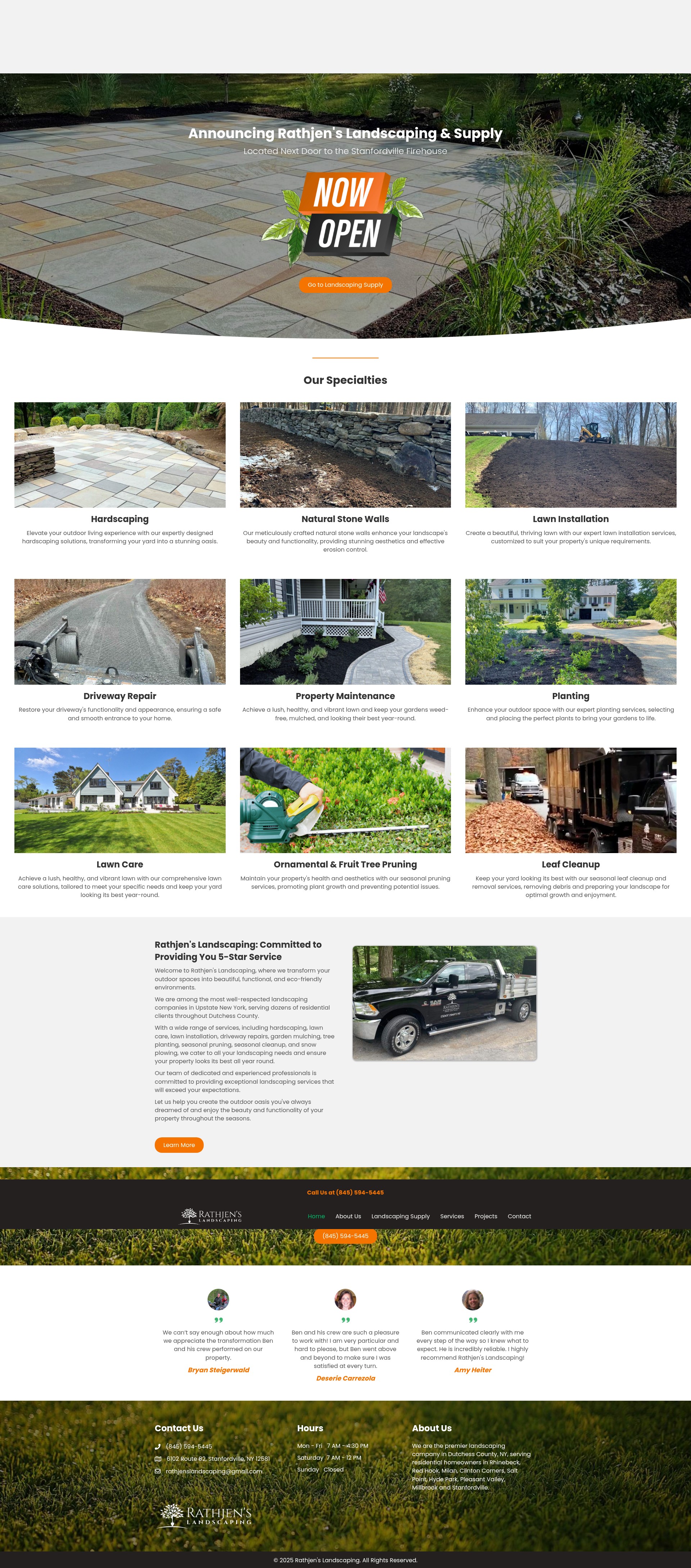 Screenshot of rathjenslandscaping.com