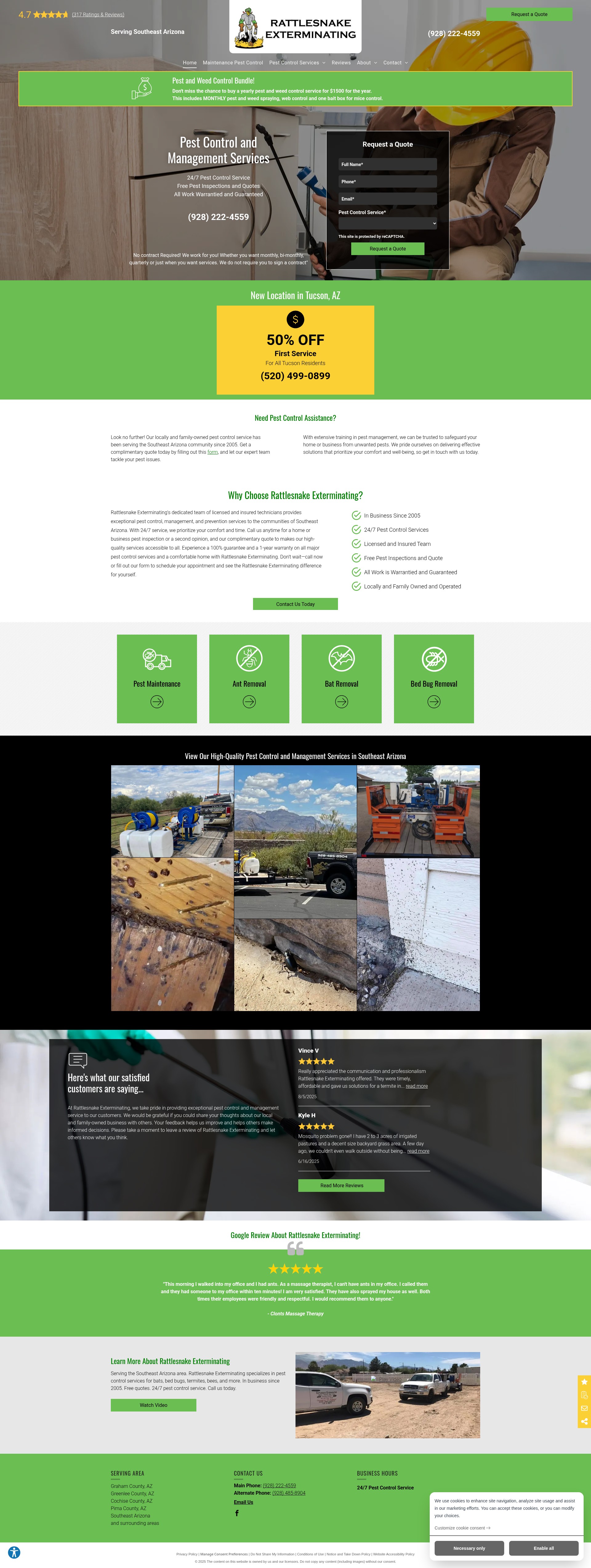 Screenshot of rattlesnakeexterminating.com