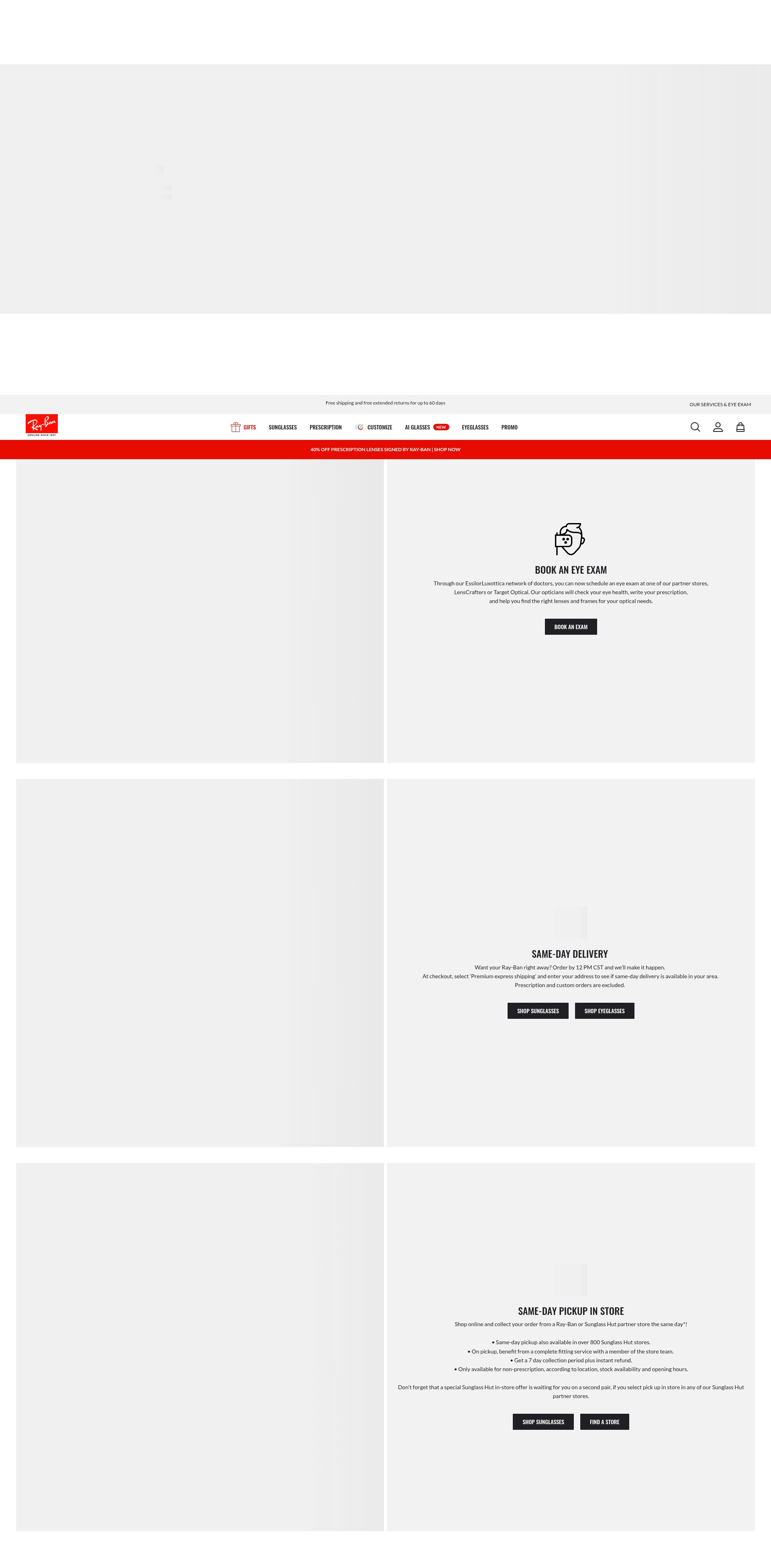 Screenshot of ray-ban.com