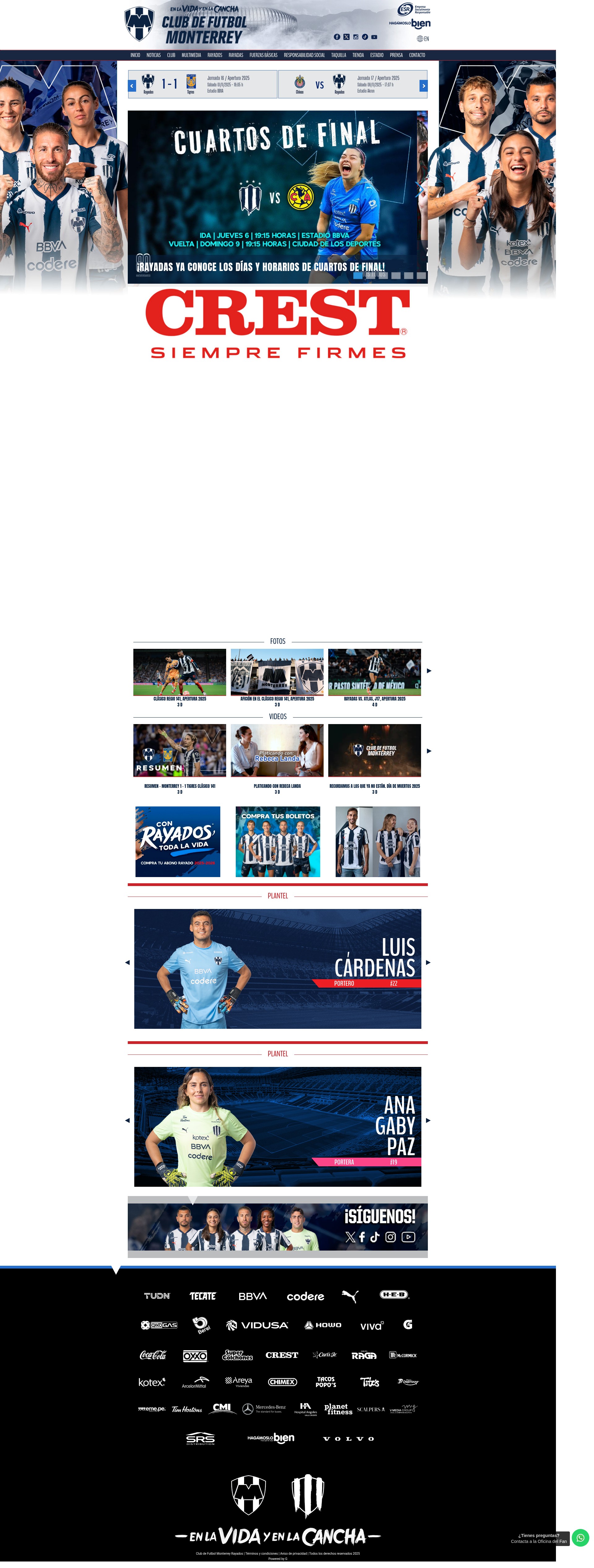 Screenshot of rayados.com